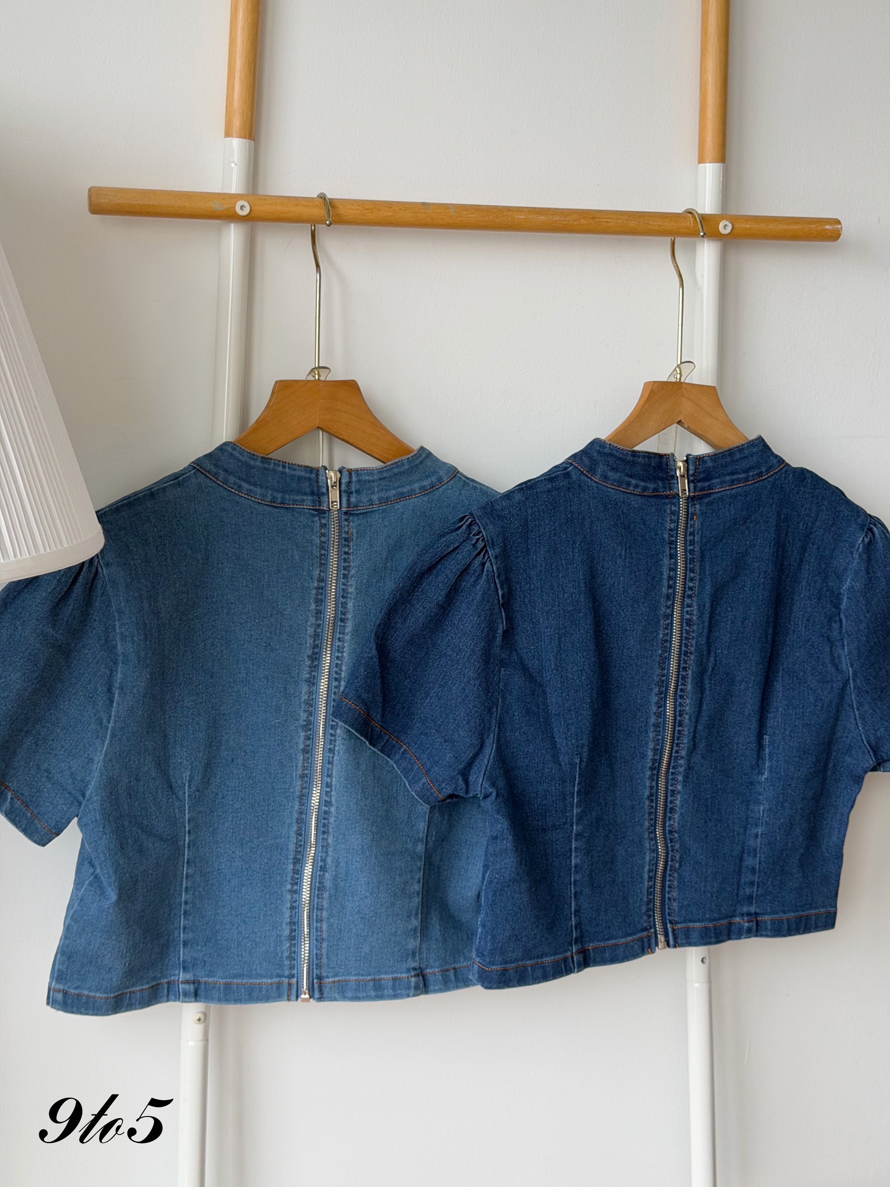 D2375 CNY Denim Matching Set - Dark Blue & Light Blue 