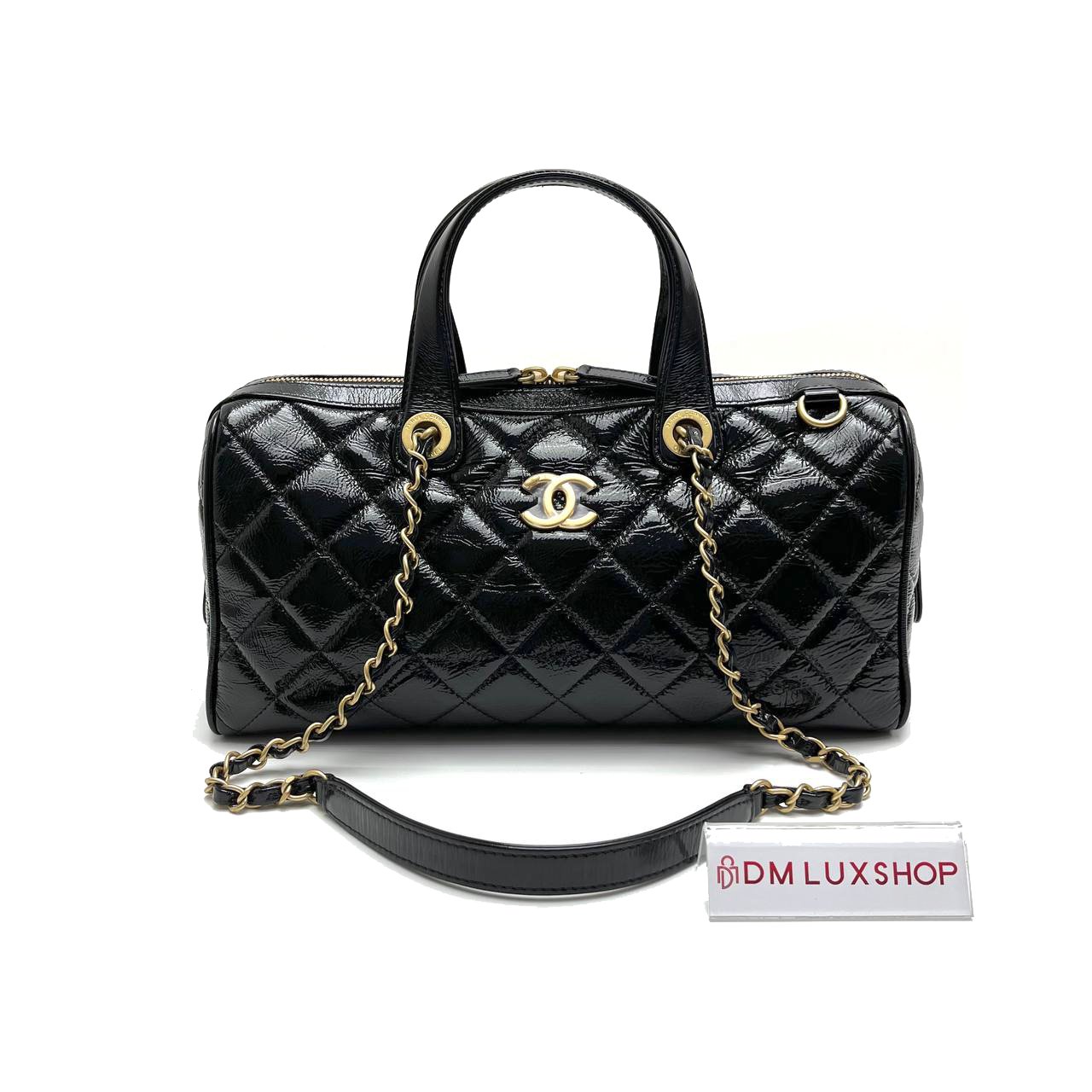 Chanel 25A Black Bowling Bag GHW (Microchip)