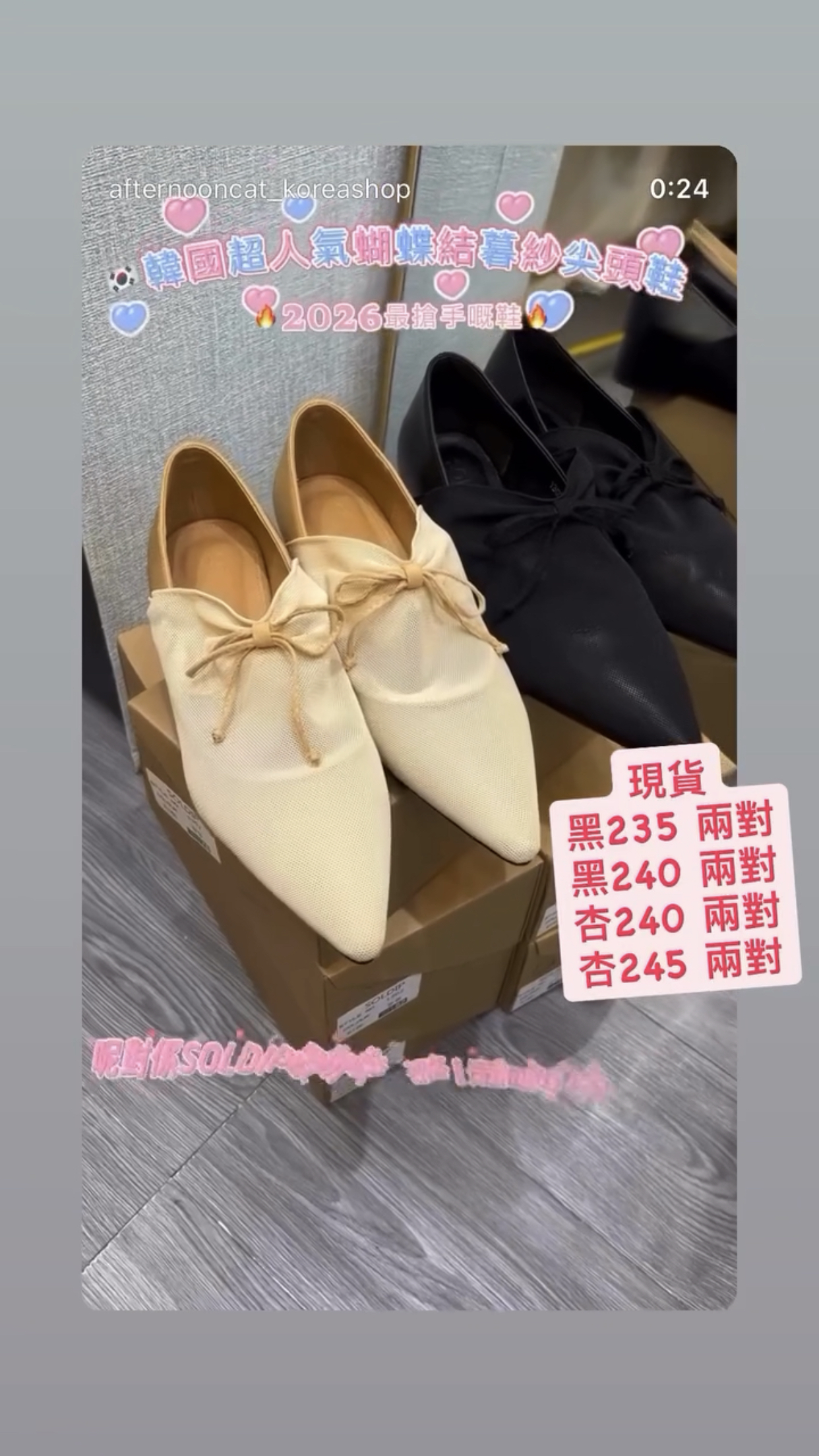 S001🇰🇷韓國超人氣暮紗尖頭鞋