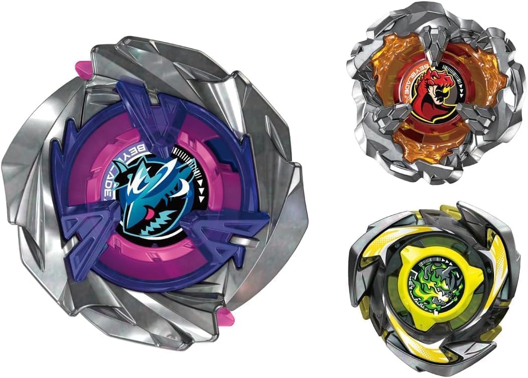 港版現貨 Takara Tomy 爆旋陀螺X Beyblade X - UX-15 鯊魚套裝 三陀螺套裝 (烈鯊鱗甲 4-50Uf, 暴龍咆哮 1-70L, 煉獄勇者 3-60GF)