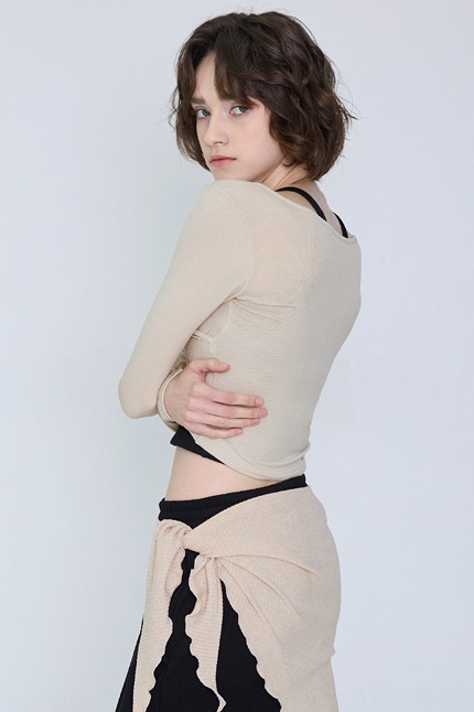 【Two-way wear】預購_DEVI-T0041 Curve Wrap Crop Top by Devi wear