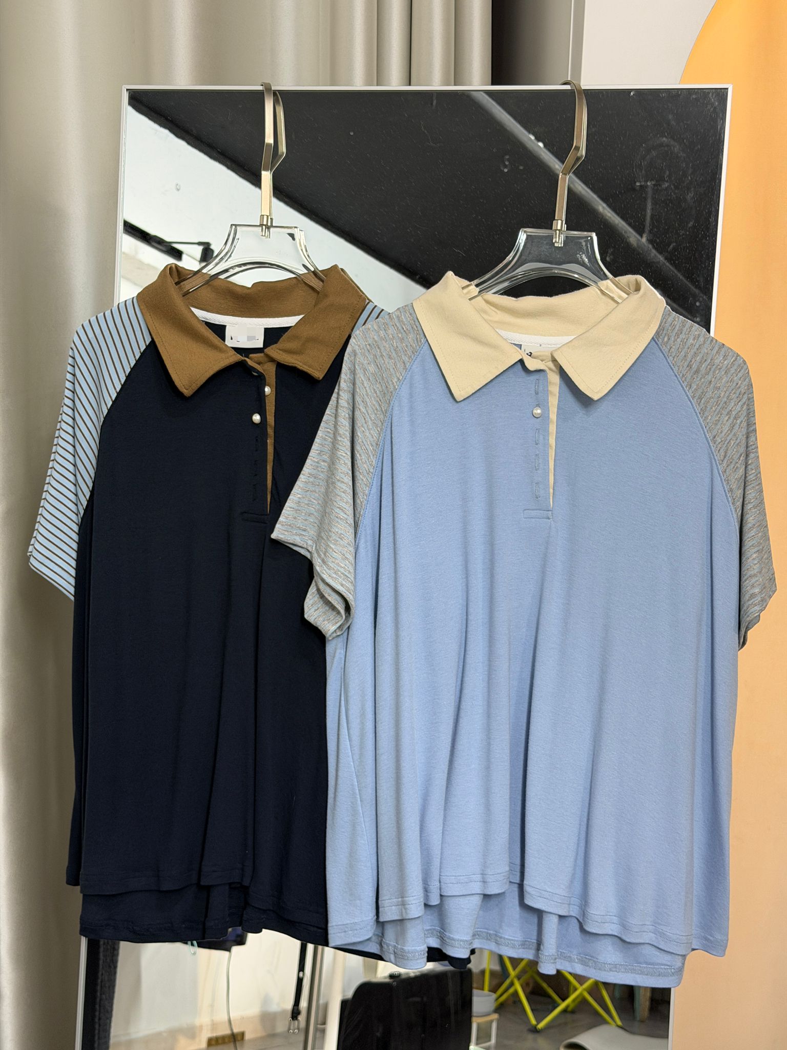 撞色拼接休閒playful Polo上衣