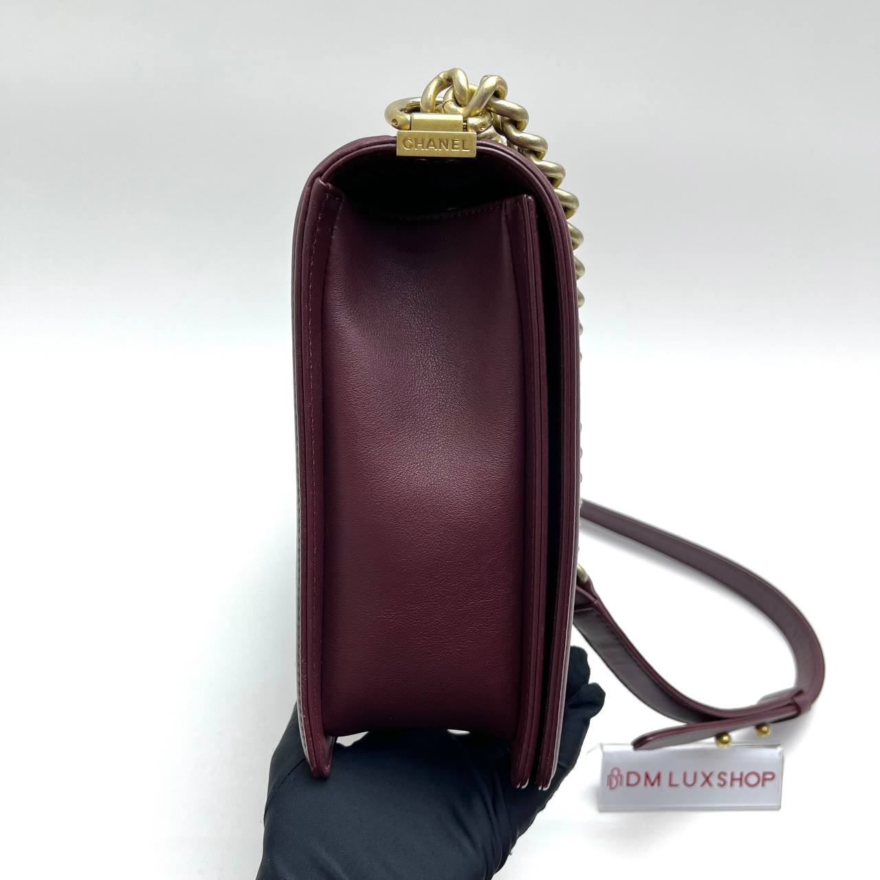 Chanel Maroon Lambskin Boy Large GHW (Serial 24, Year 2018)