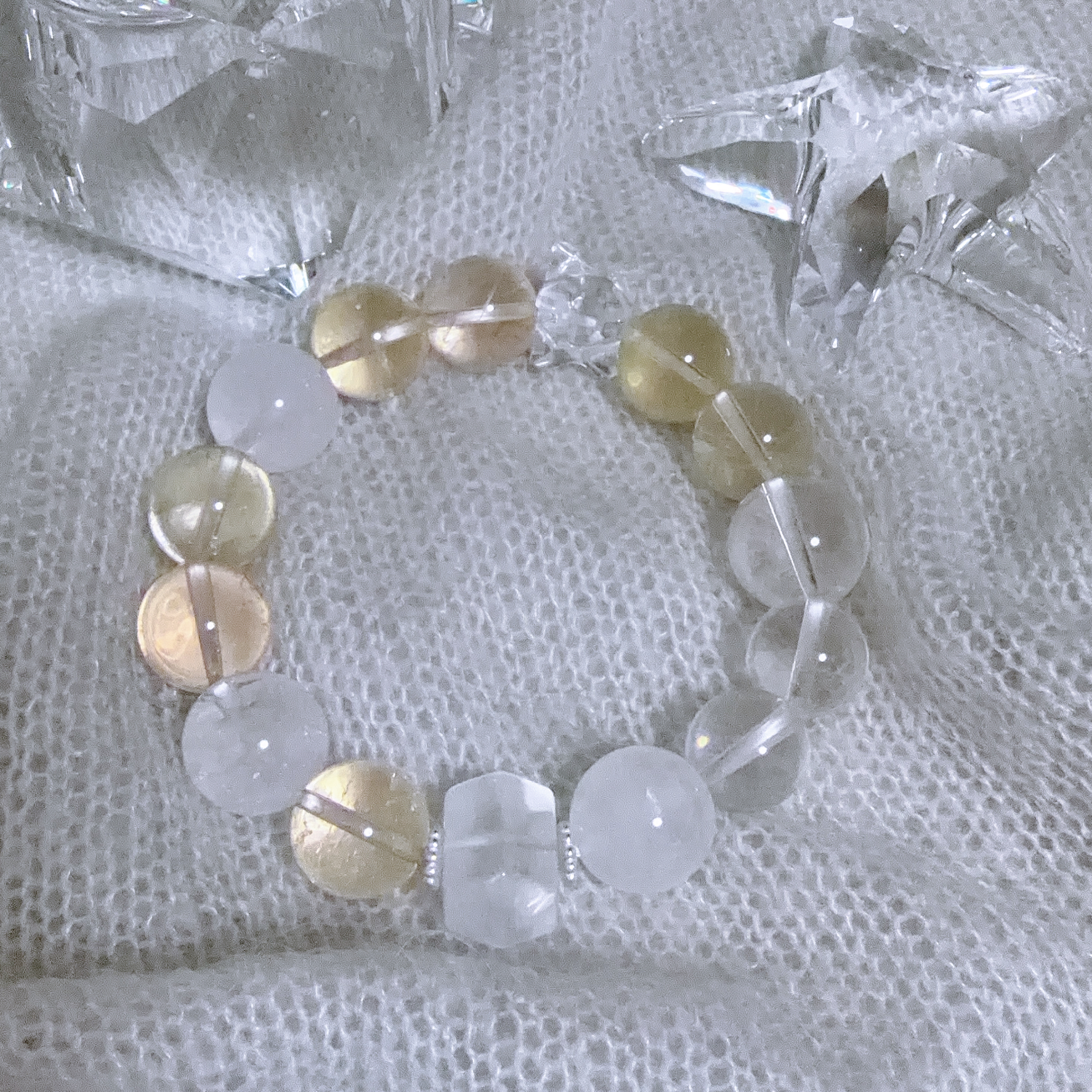 水晶手鏈 （檸檬晶+白水晶+925 Silver)