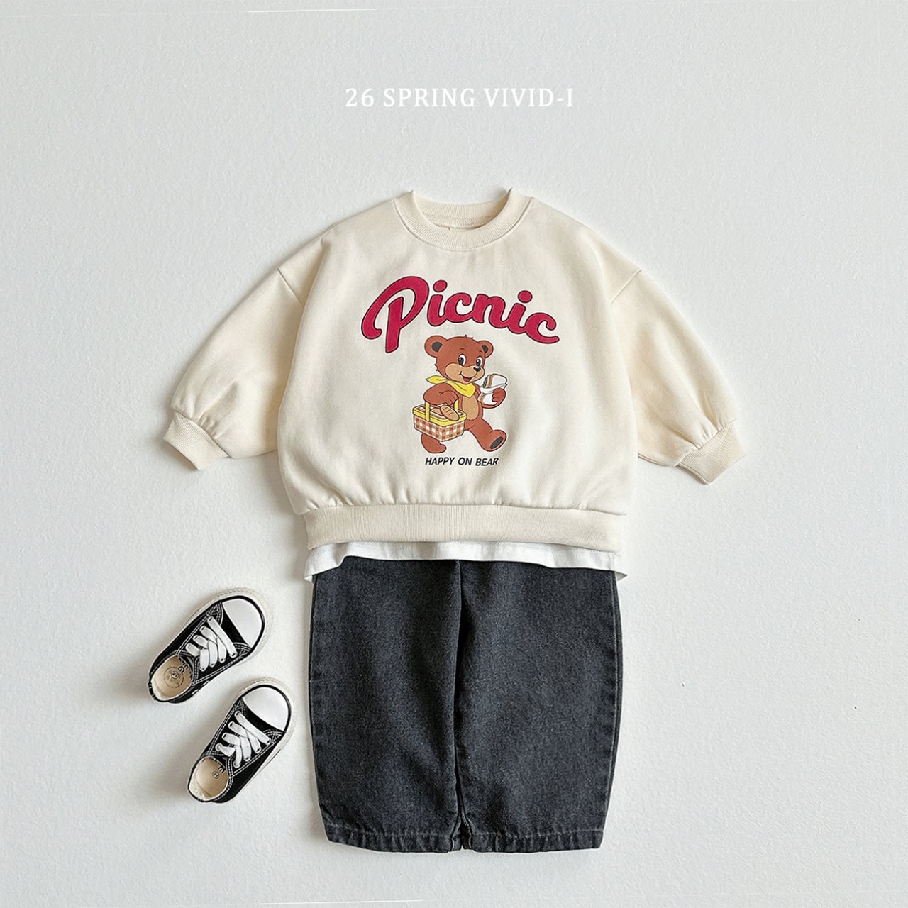 🌸預訂 韓國直送🌸🇰🇷VIVIDI三色可愛動物印花寬鬆衛衣