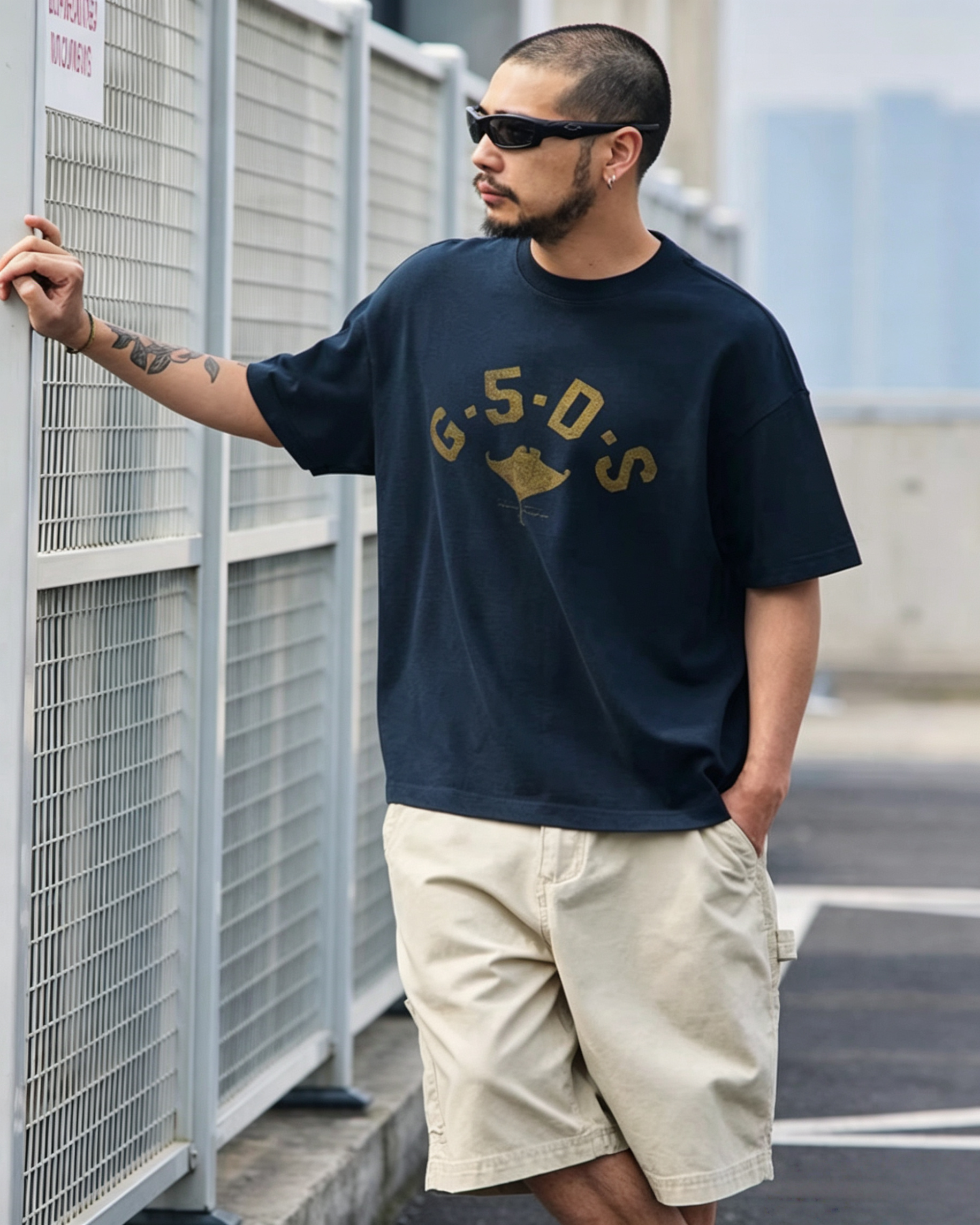 M1316重磅洗水字母Tee
