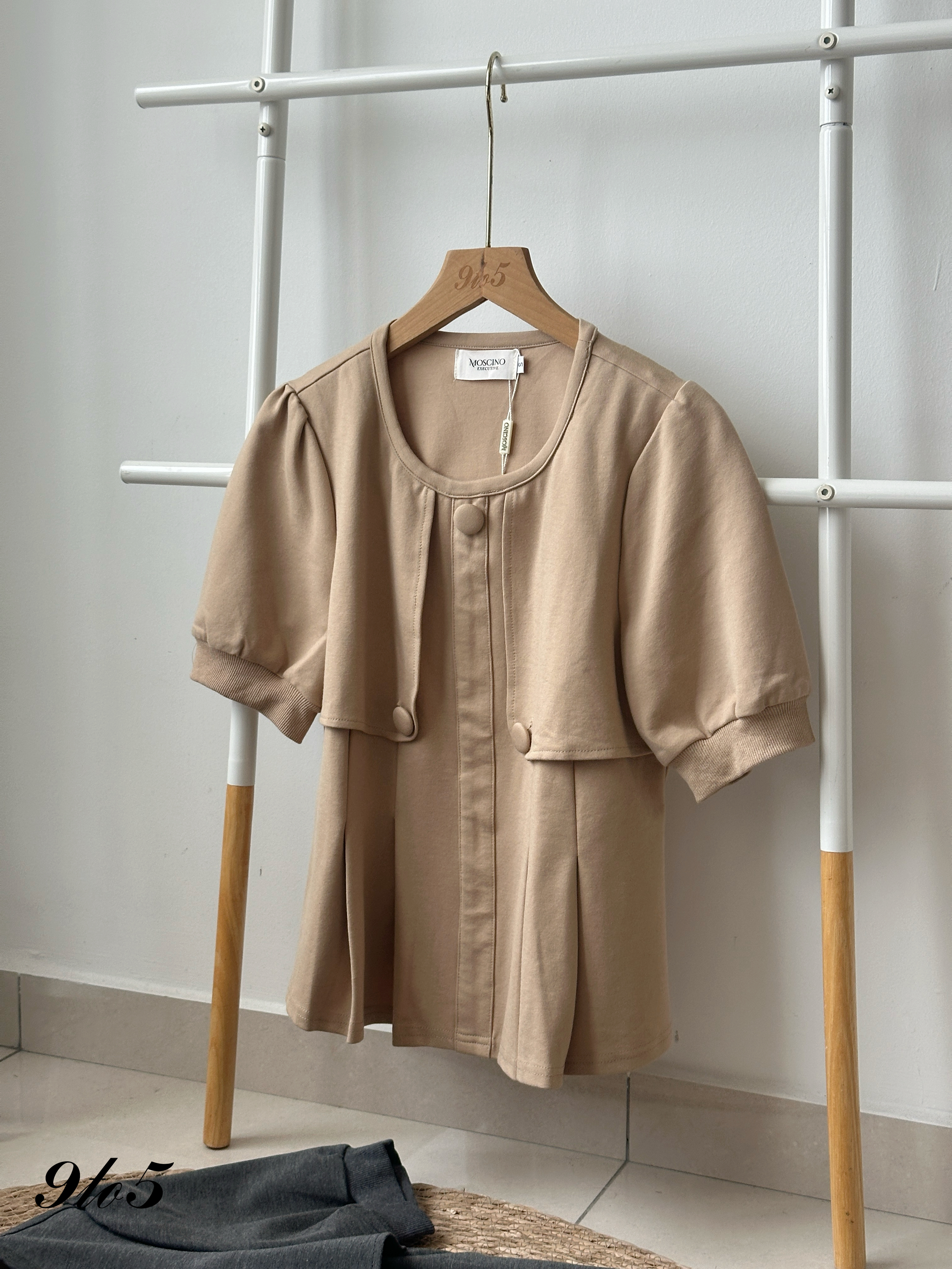 T4135 Puff Sleeve Peplum Top - 3 Colors 