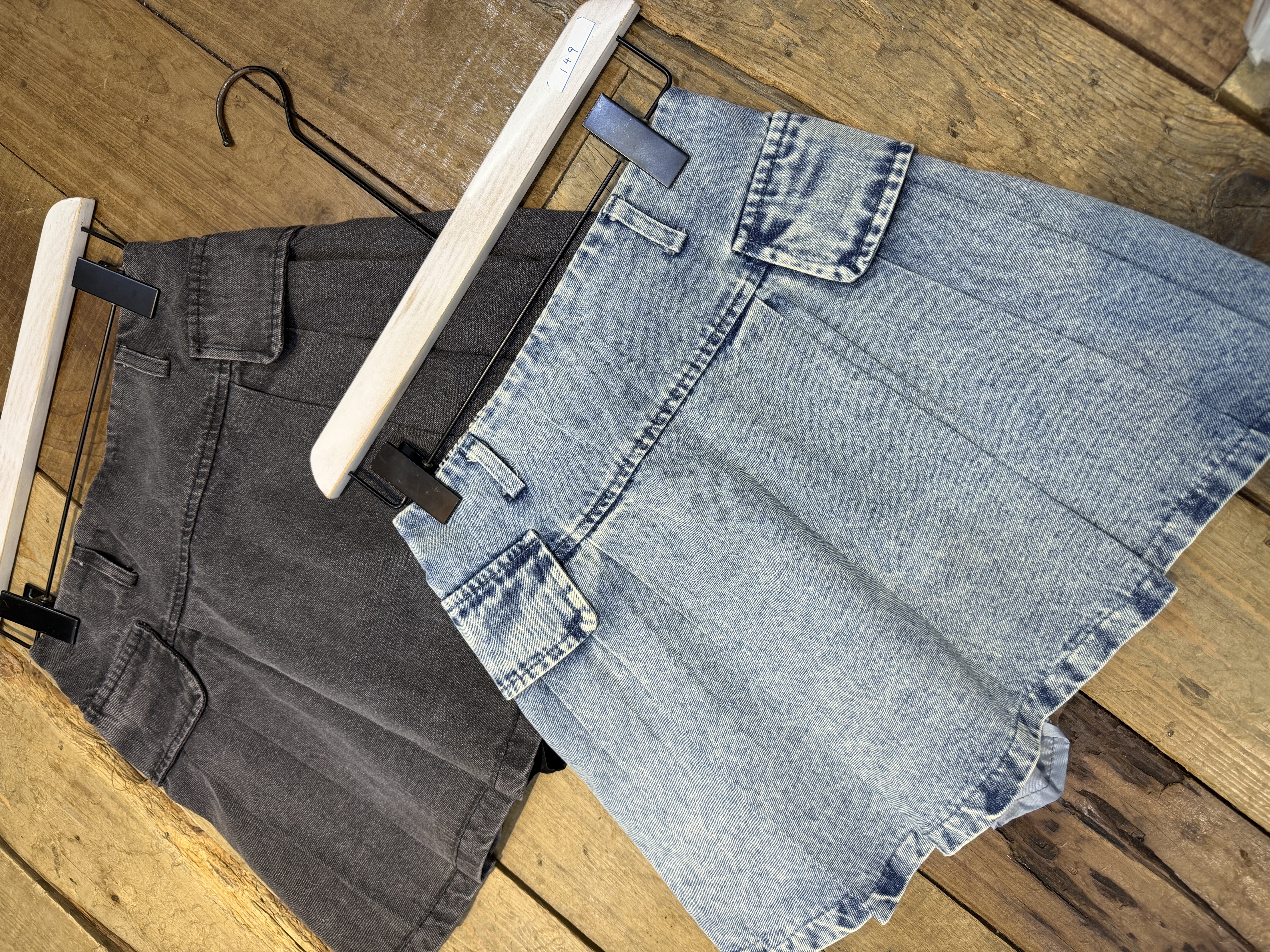 🌈推介🌈復古高腰牛仔短裙(內有打底褲）