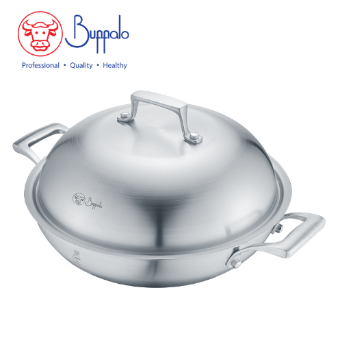 761432A/32cm雙耳平底五層鑊連蓋