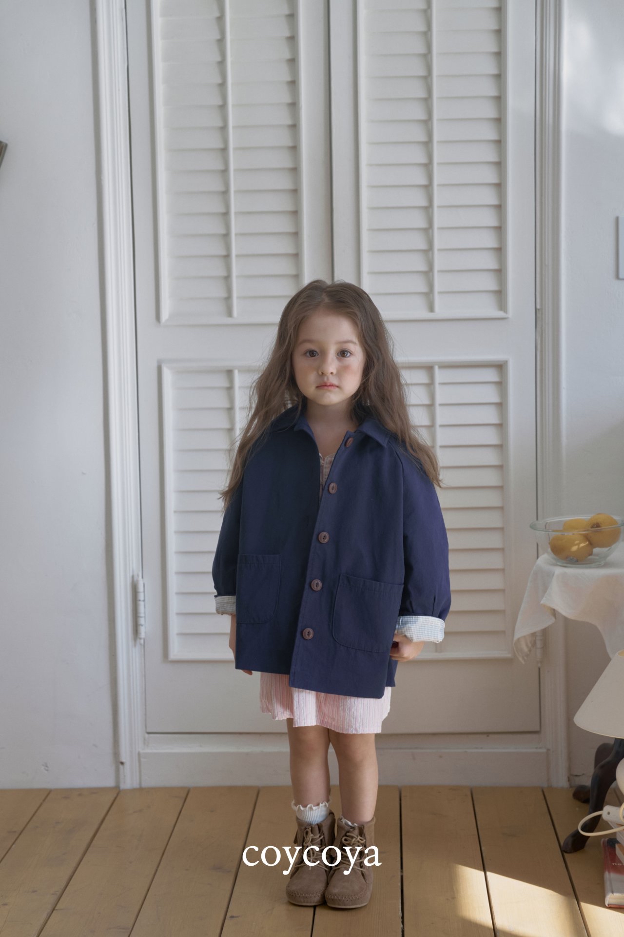 🌸預訂 韓國直送🌸🇰🇷COYCOYA兩色條紋蕾絲領長袖連身裙