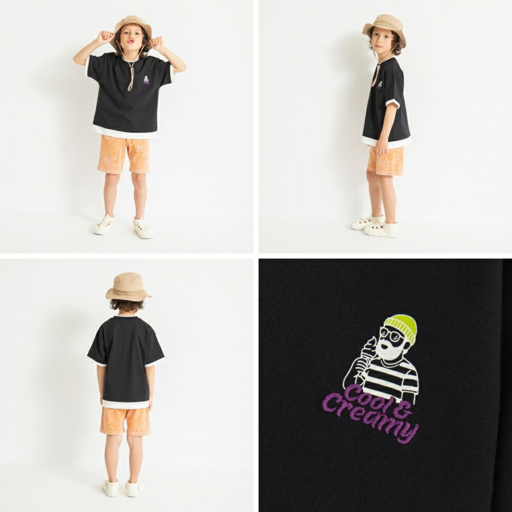 🆕【⭐訂購⭐】🌀 🇯🇵 日本直送🇯🇵 假2件層疊 刺繡 短袖TEE［2款選］🌀[ELCA-0235][260526]