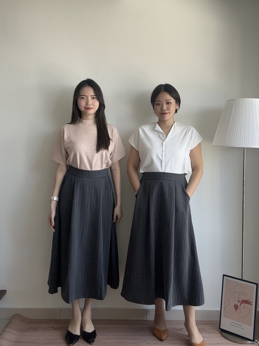 S1939 A Line Stripe Skirt - 3 Colors 