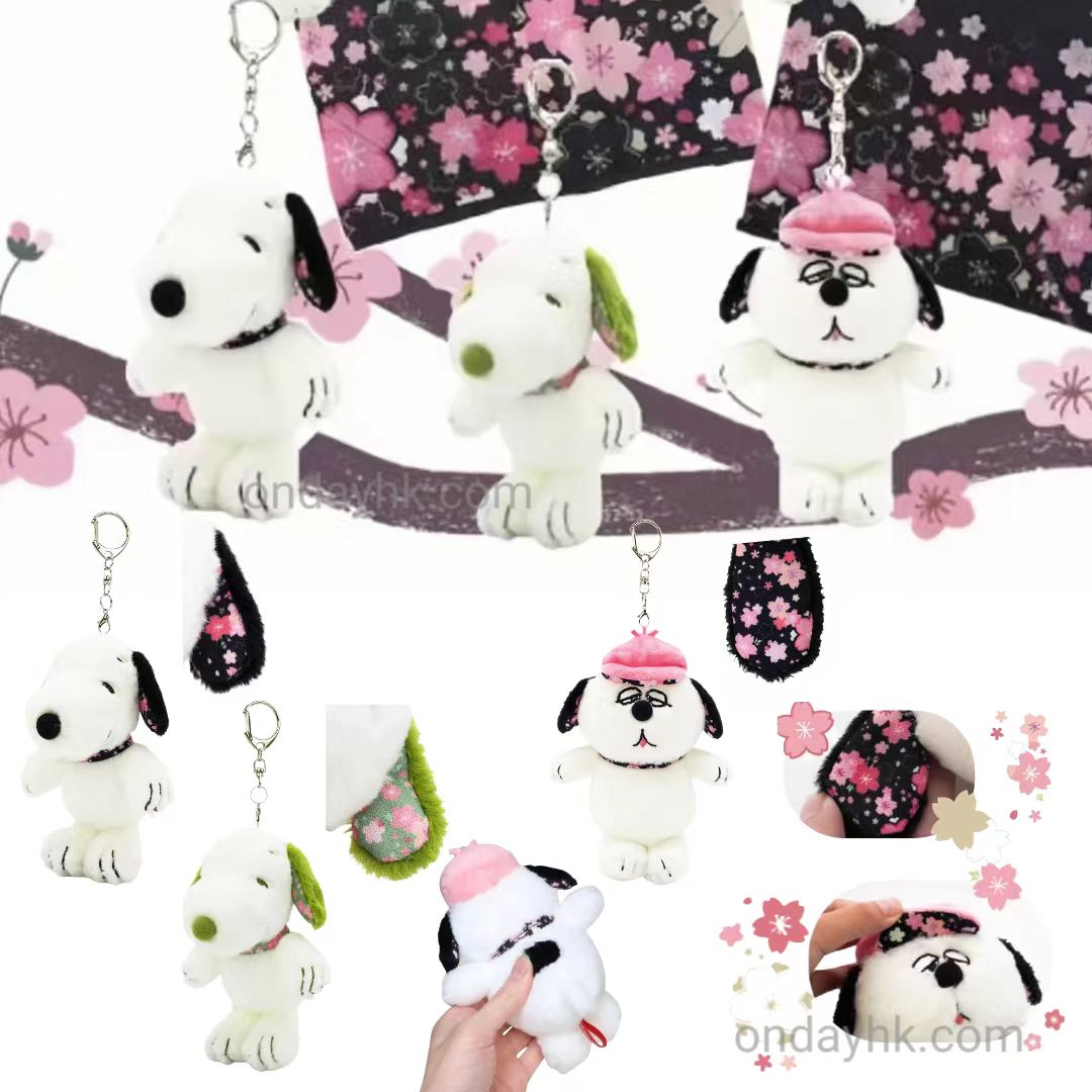 日本直送！Snoopy & Olaf 櫻花主題吊飾