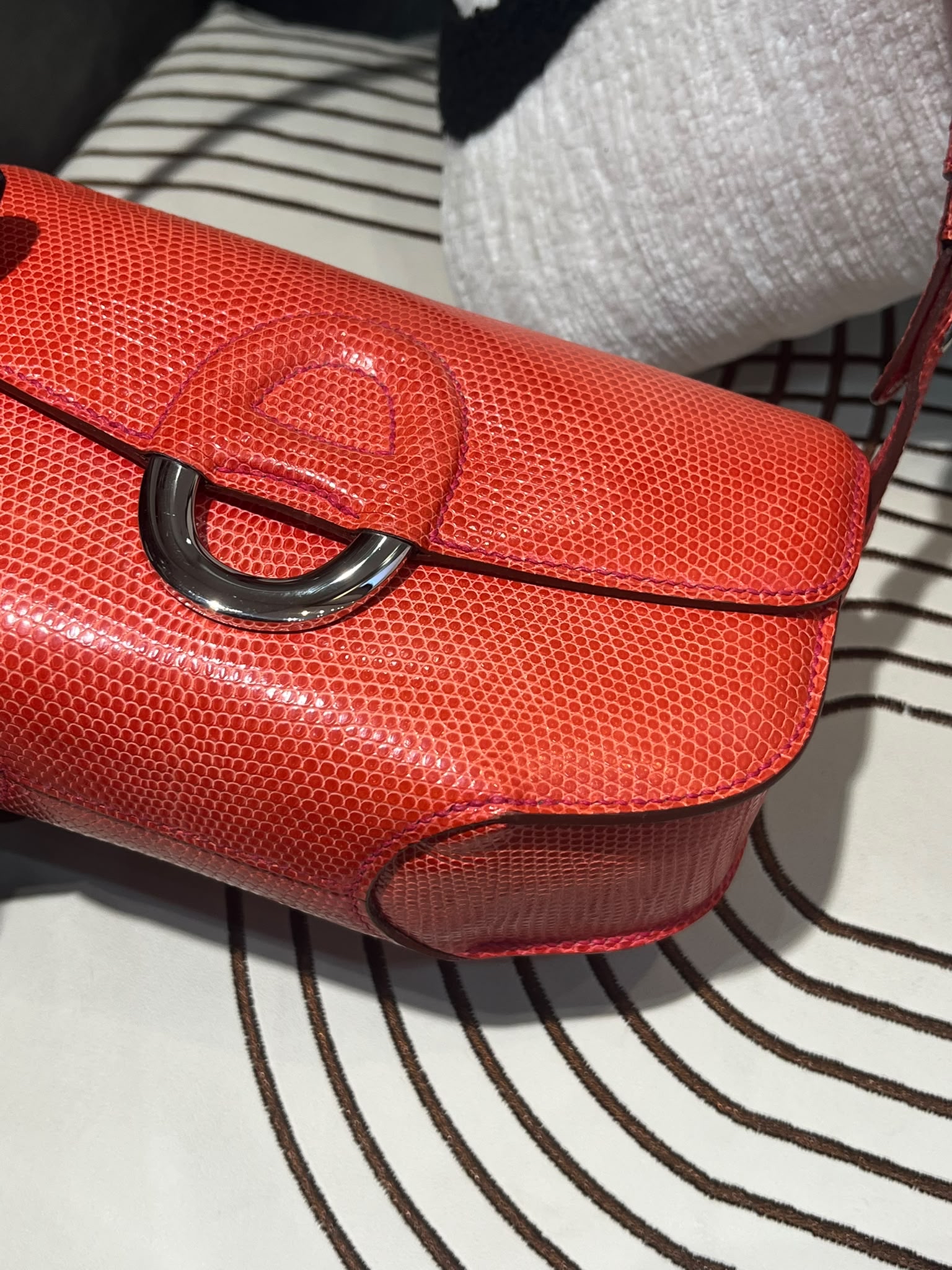Hermes Varanus Niloticus Lizard Cherche Midi 18 100%Authentic, 98%New ☑️Dust bag