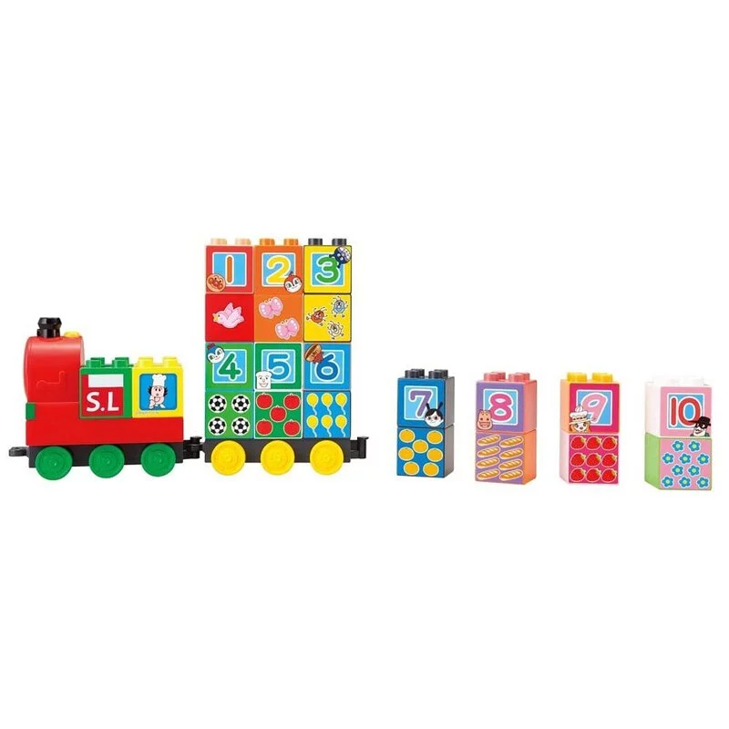 麵包超人SL火車數字積木套裝 幼兒學習數字積木 1至10早教拼搭玩具