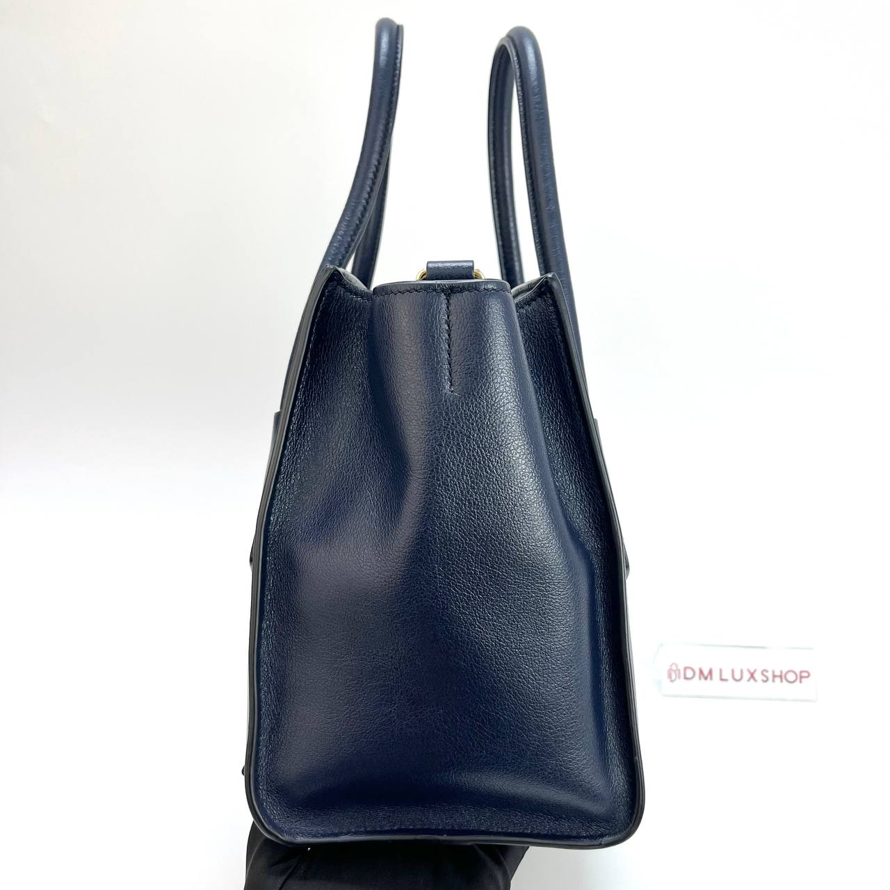 Prada Navy Glace Calf Leather Tote Bag GHW 