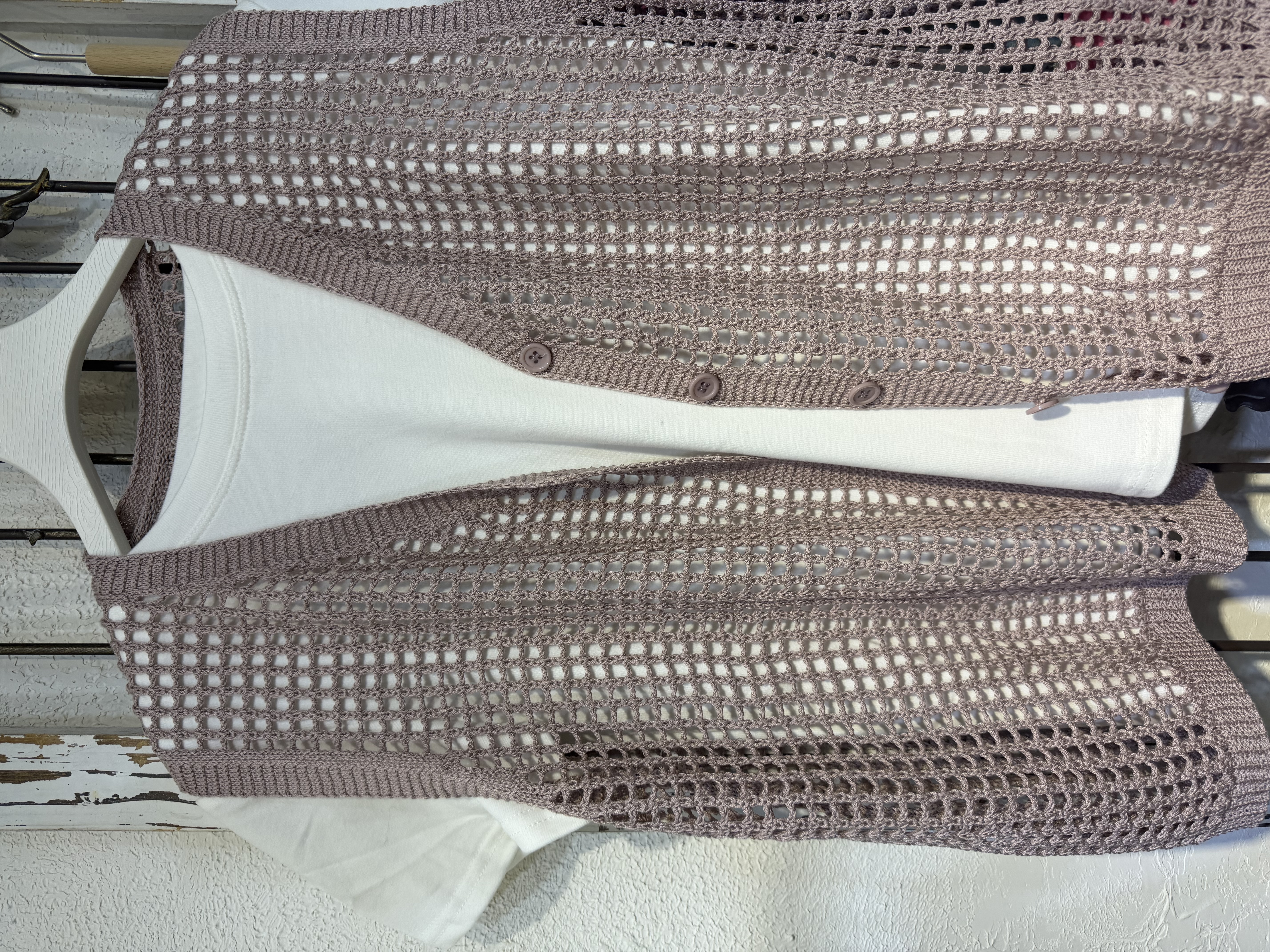 鏤空針織背心套set