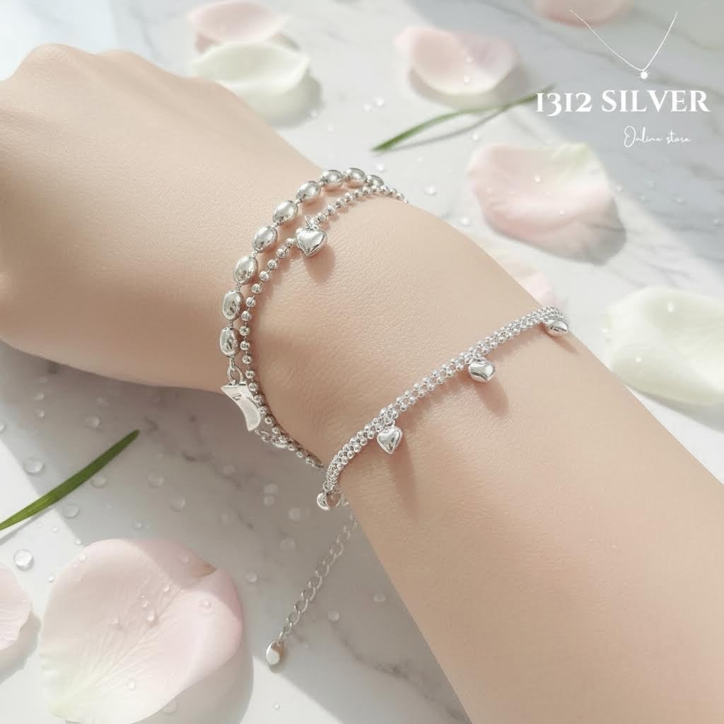 S925 -EB0126 Heart Charm Bracelet