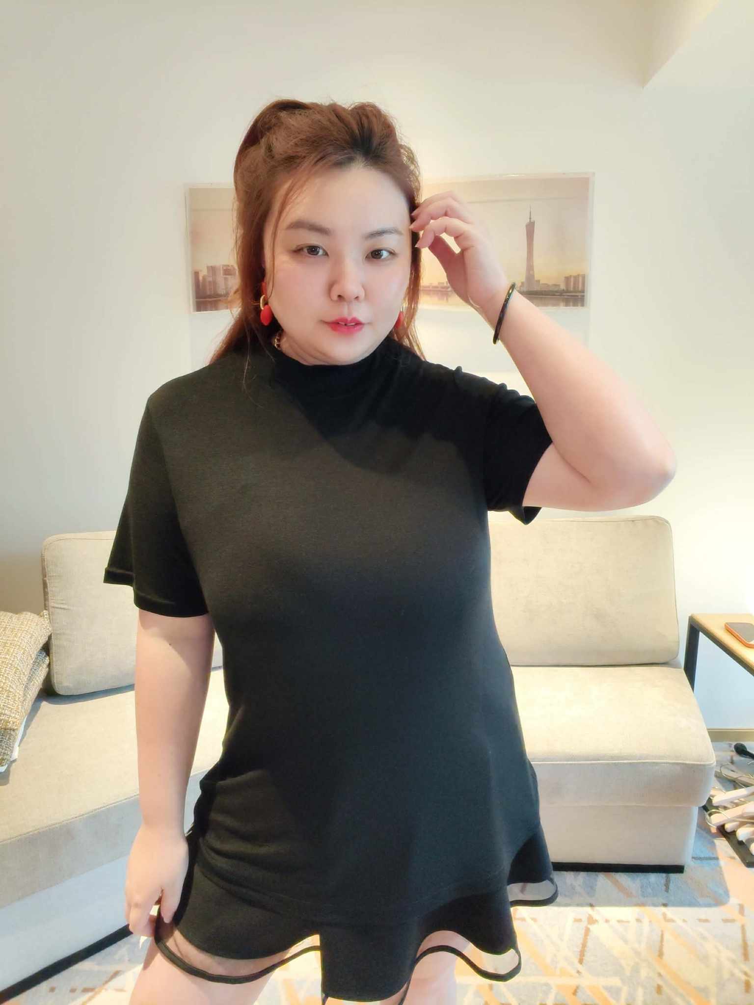 YCH05 3295 半高领短袖上衣