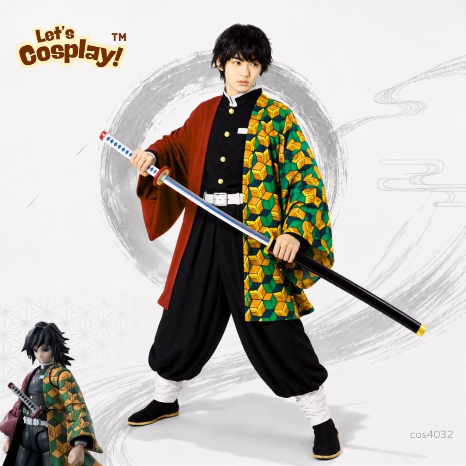 鬼滅之刃富岡義勇主題男裝Cosplay Costume 5件套 成人角色扮演服裝