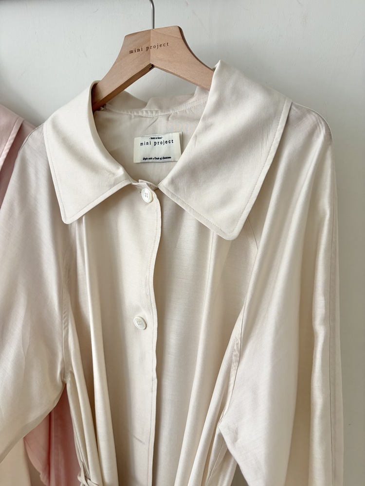 Silky Belted Trench Coat (Pink)