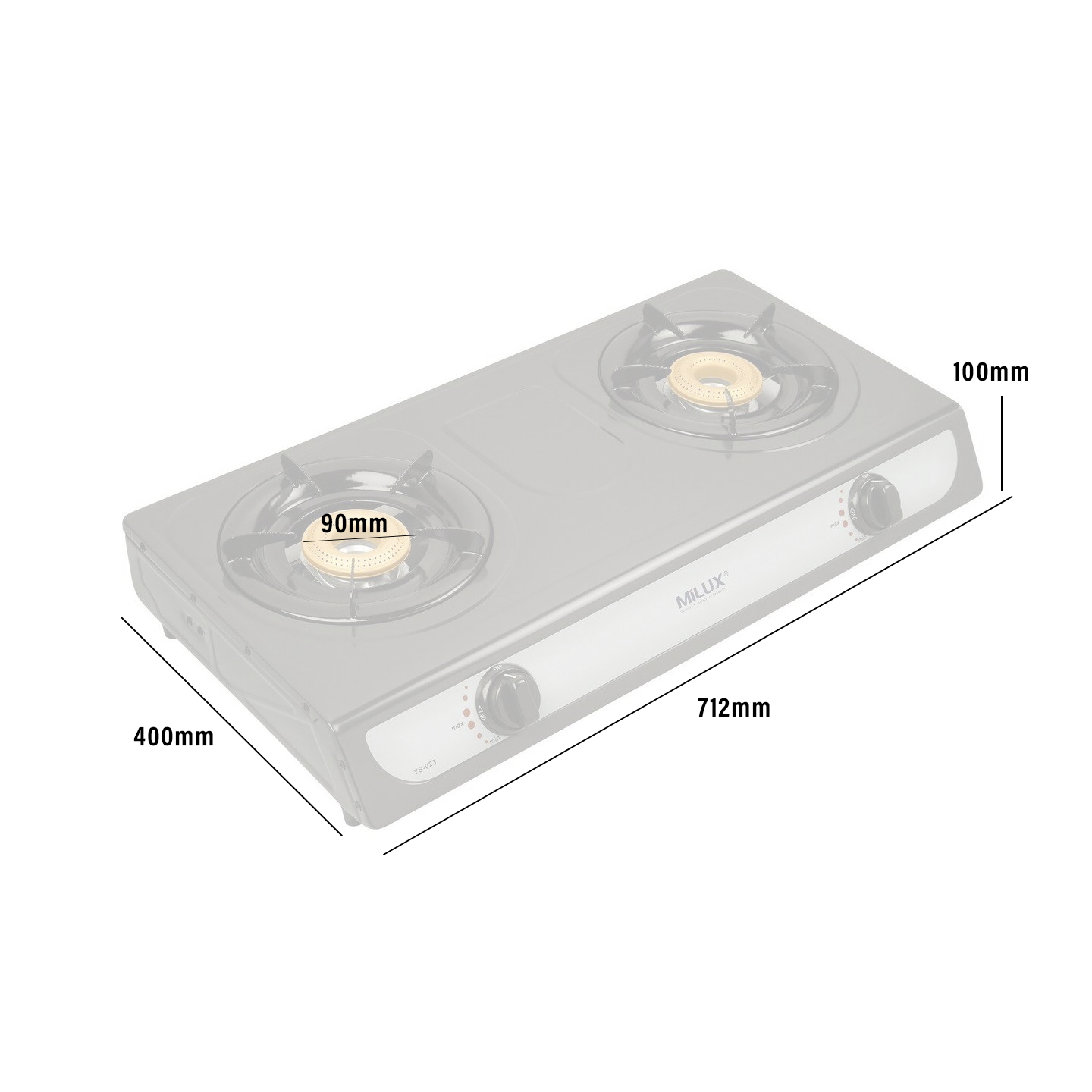 Milux 2.3kW Single Burner Gas Cooker (YS-023)