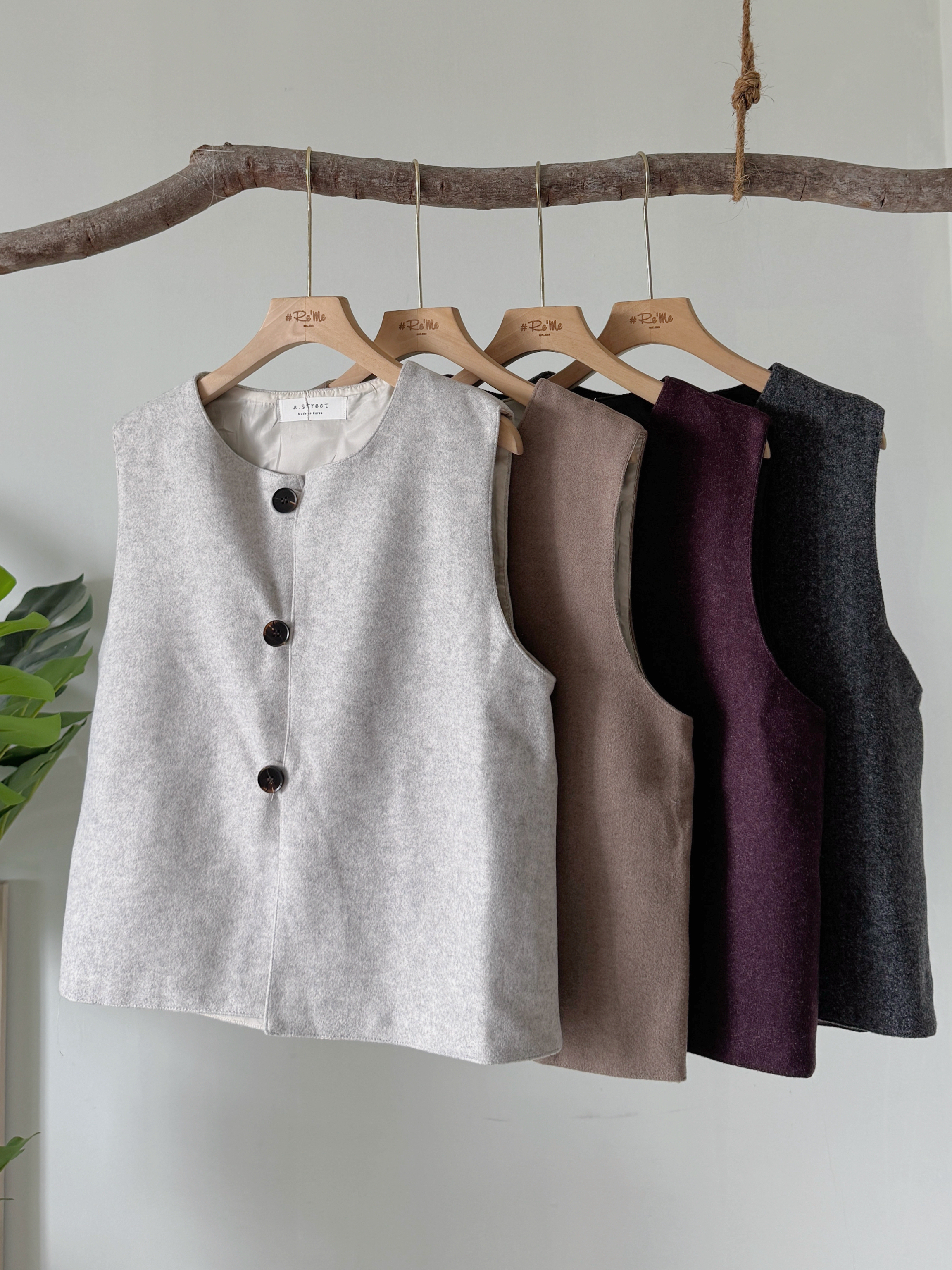 毛呢简约气质马甲外套