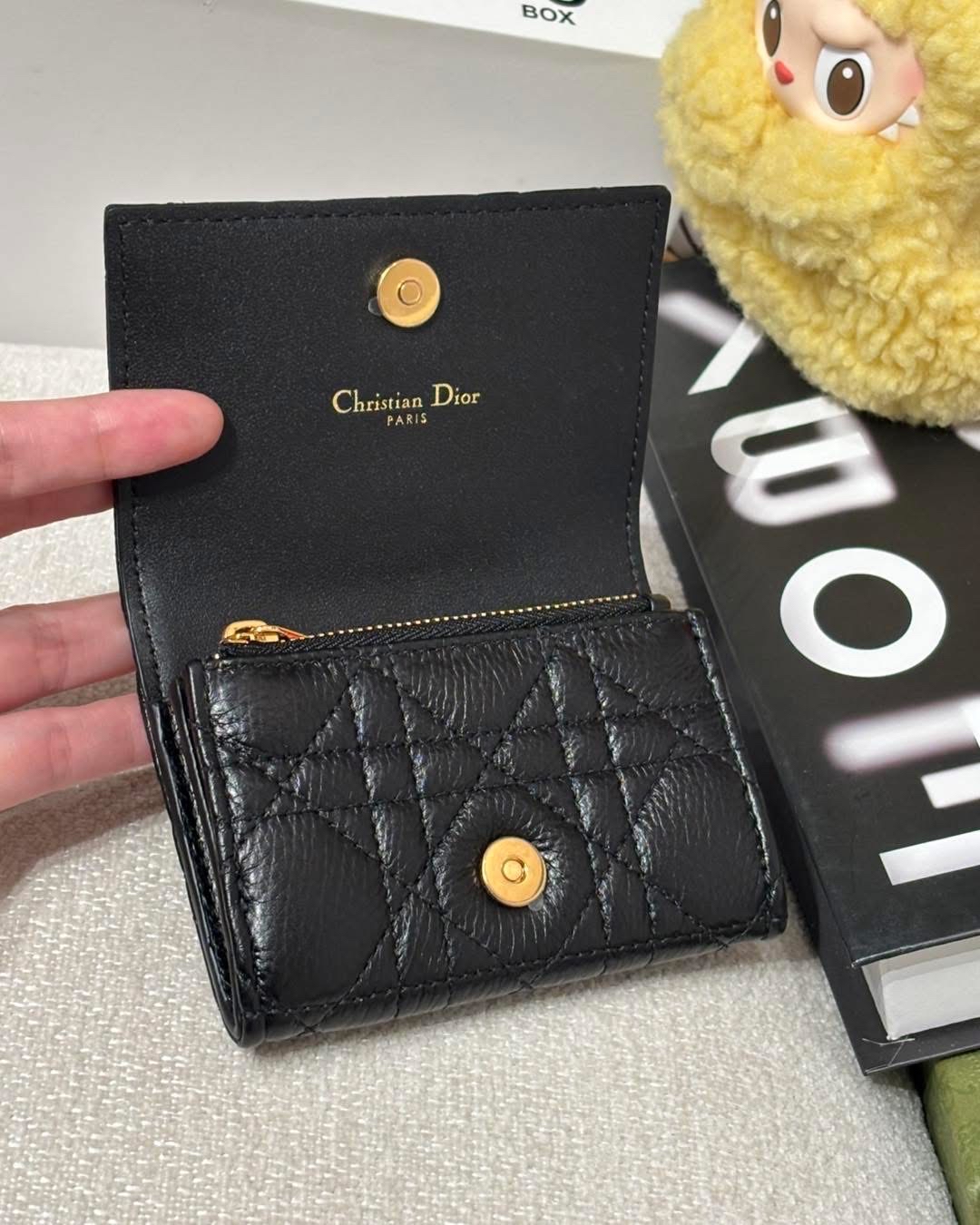 全新 Dior Caro Glycine Wallet Black Supple Cannage Calfskin 100%Authentic, 全新Brand New ✅收據✅Dust bag✅Box