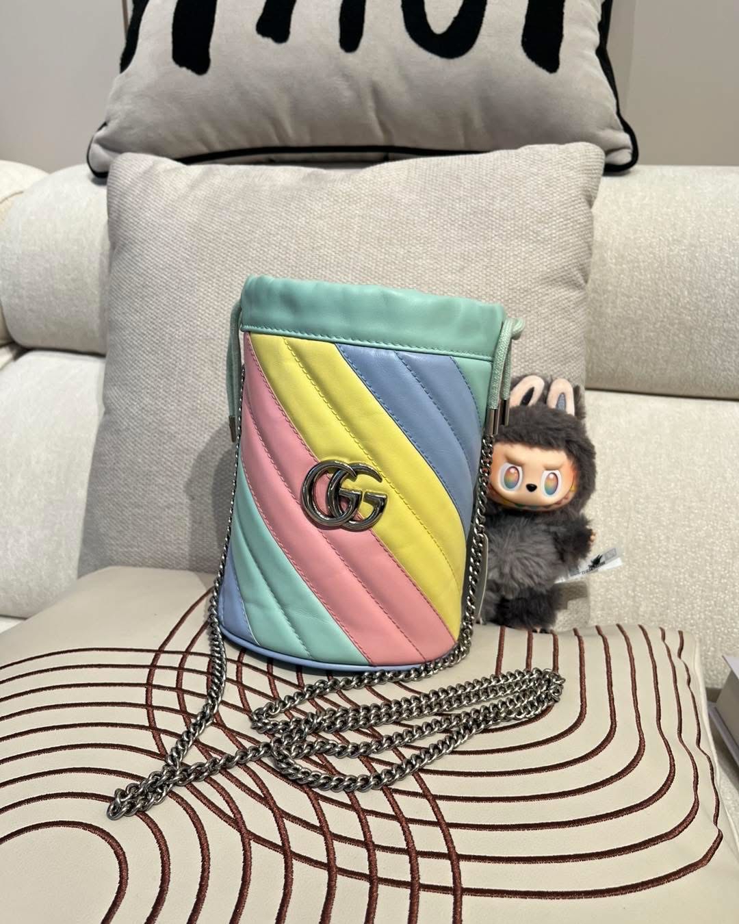 Gucci mini bucket bag 100%Authentic,98%new✅dust bag