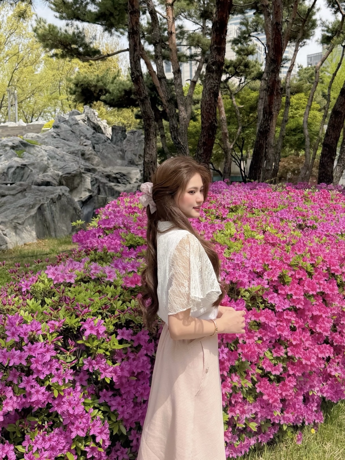 #HANNA-made# All-Lace Ribbon Blouse