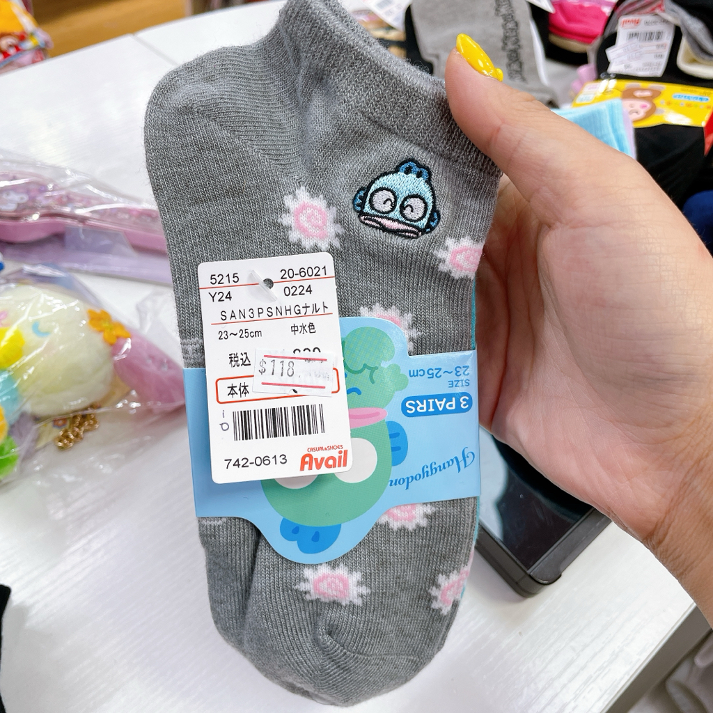 日本直送Sanrio 水怪一set三對短襪長襪 23-25cm