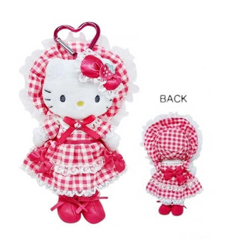 現貨｜Sanrio Hello Kitty 長腿 Lolita 日版 毛公仔 吊飾 掛件 連心形扣 (KT55-11)