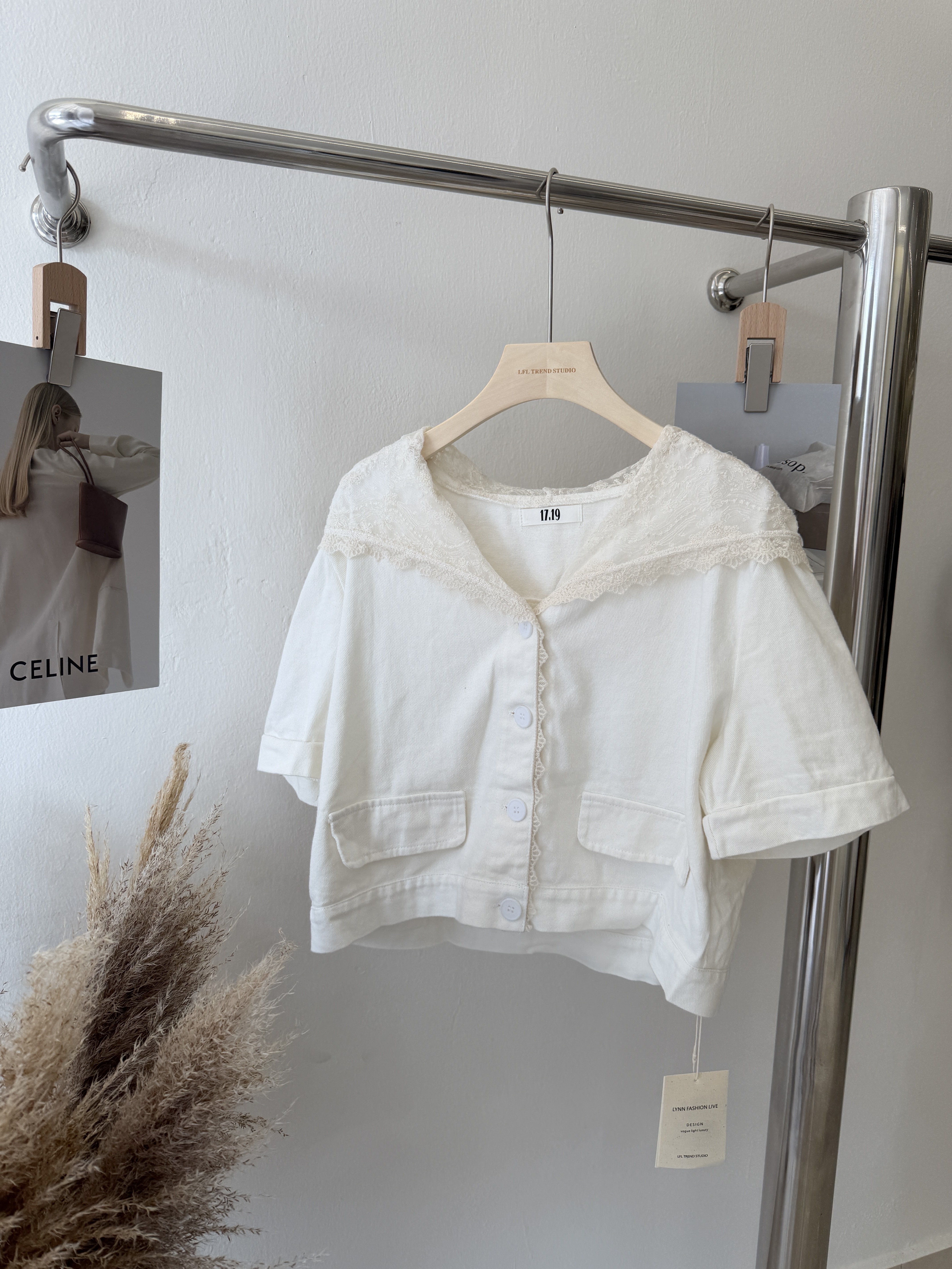 6557 时尚气质蕾丝牛仔外套