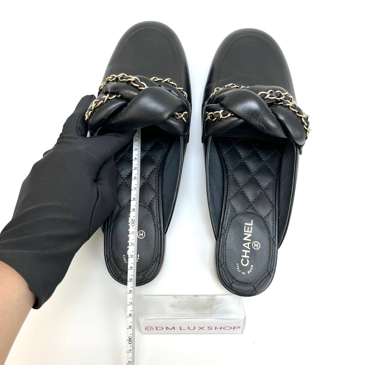 Chanel Braided Chain Mule Sandals