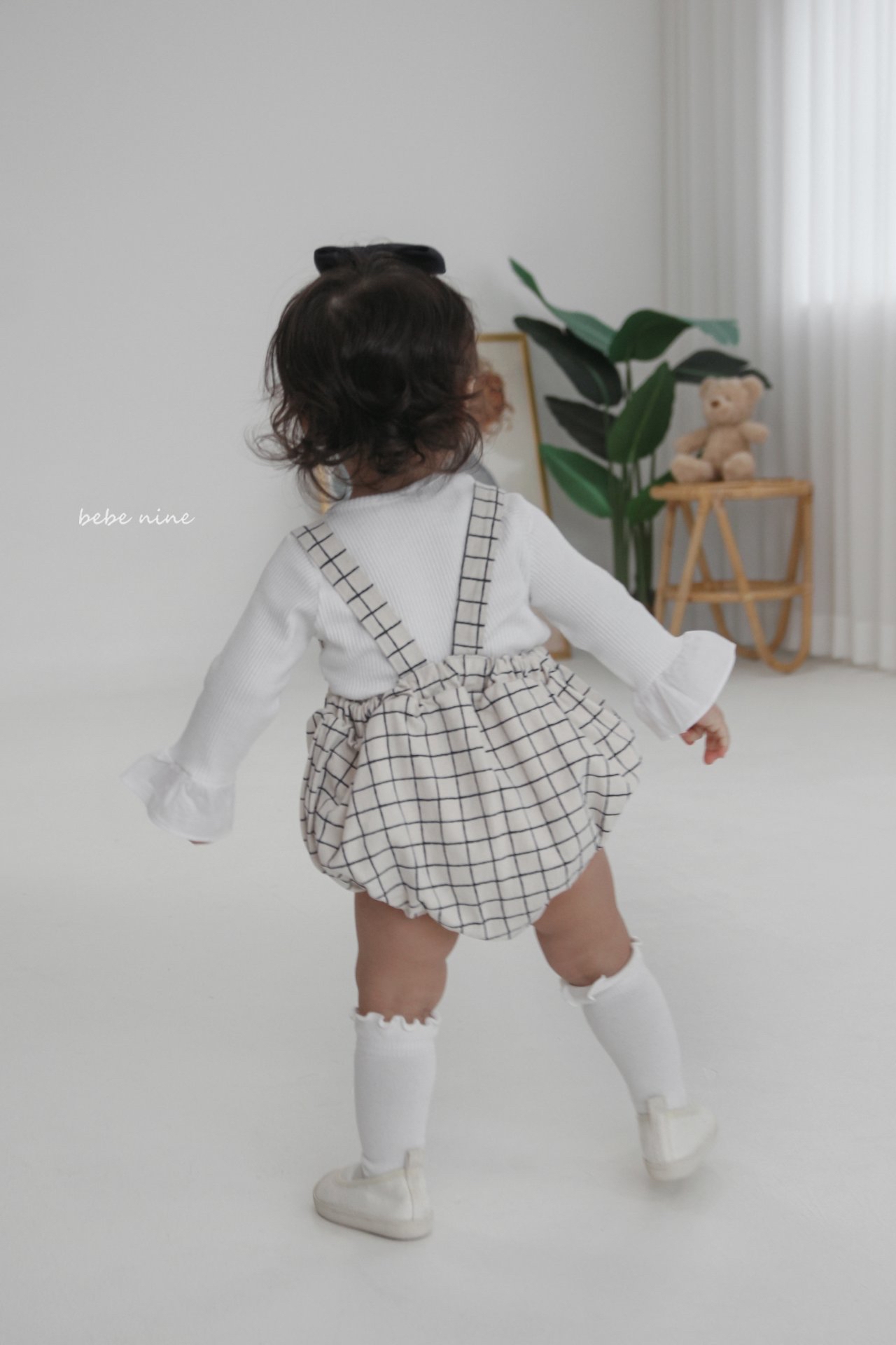 🌸預訂 韓國直送🌸🇰🇷Bebenine兩色條紋格紋吊帶包屁褲