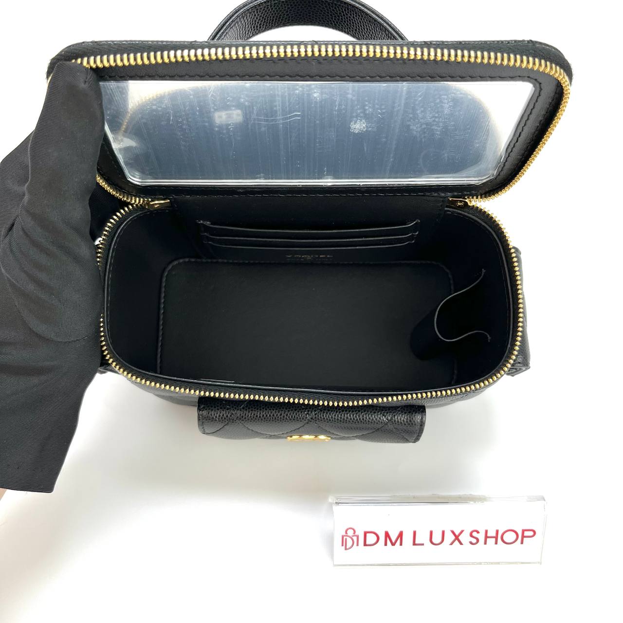 Chanel 25P Black Caviar Vanity Case GHW (Microchip)