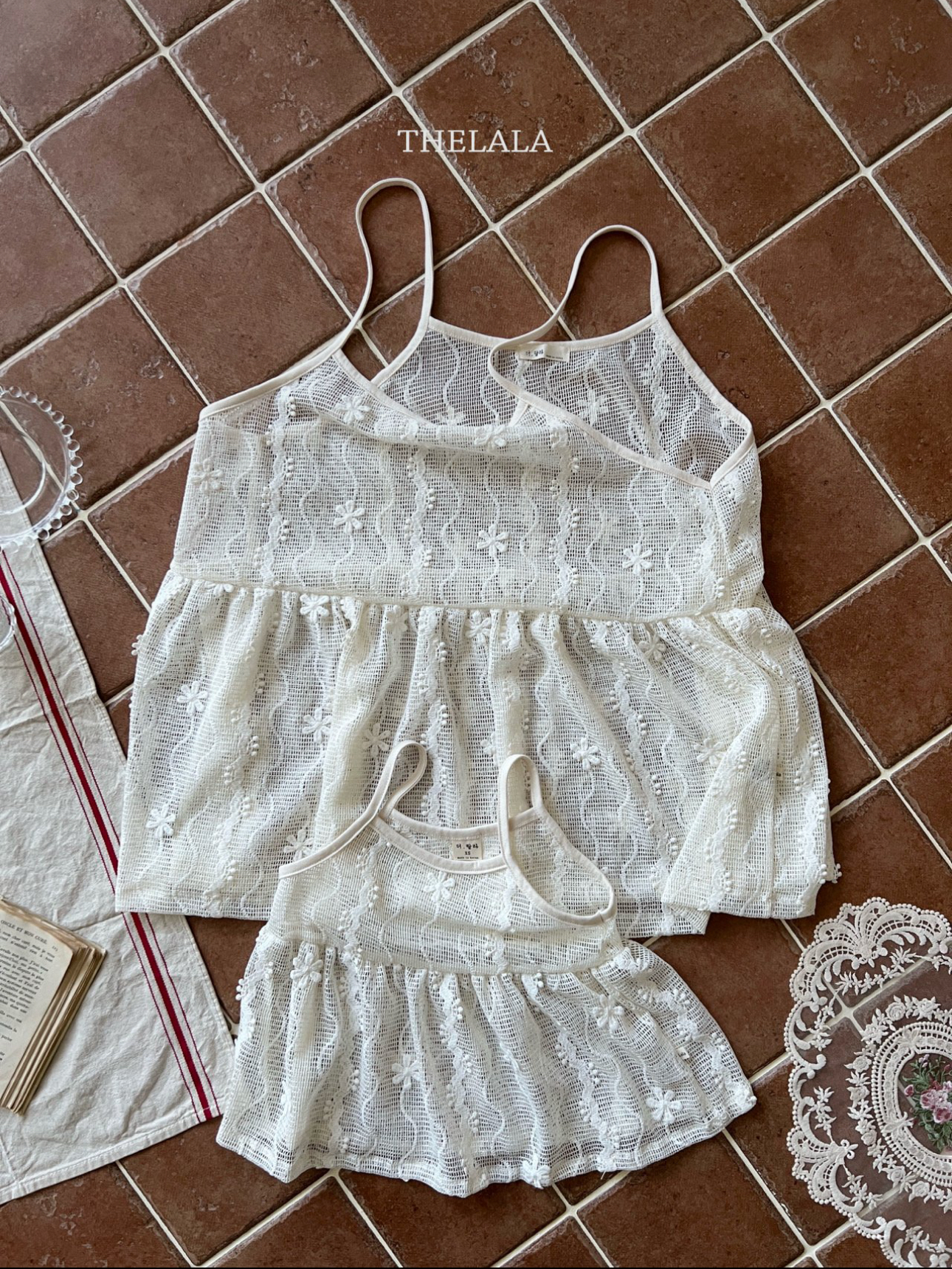 🌸預訂 韓國直送🌸🇰🇷THELALA親子款蕾絲吊帶胸衣吊帶連身裙