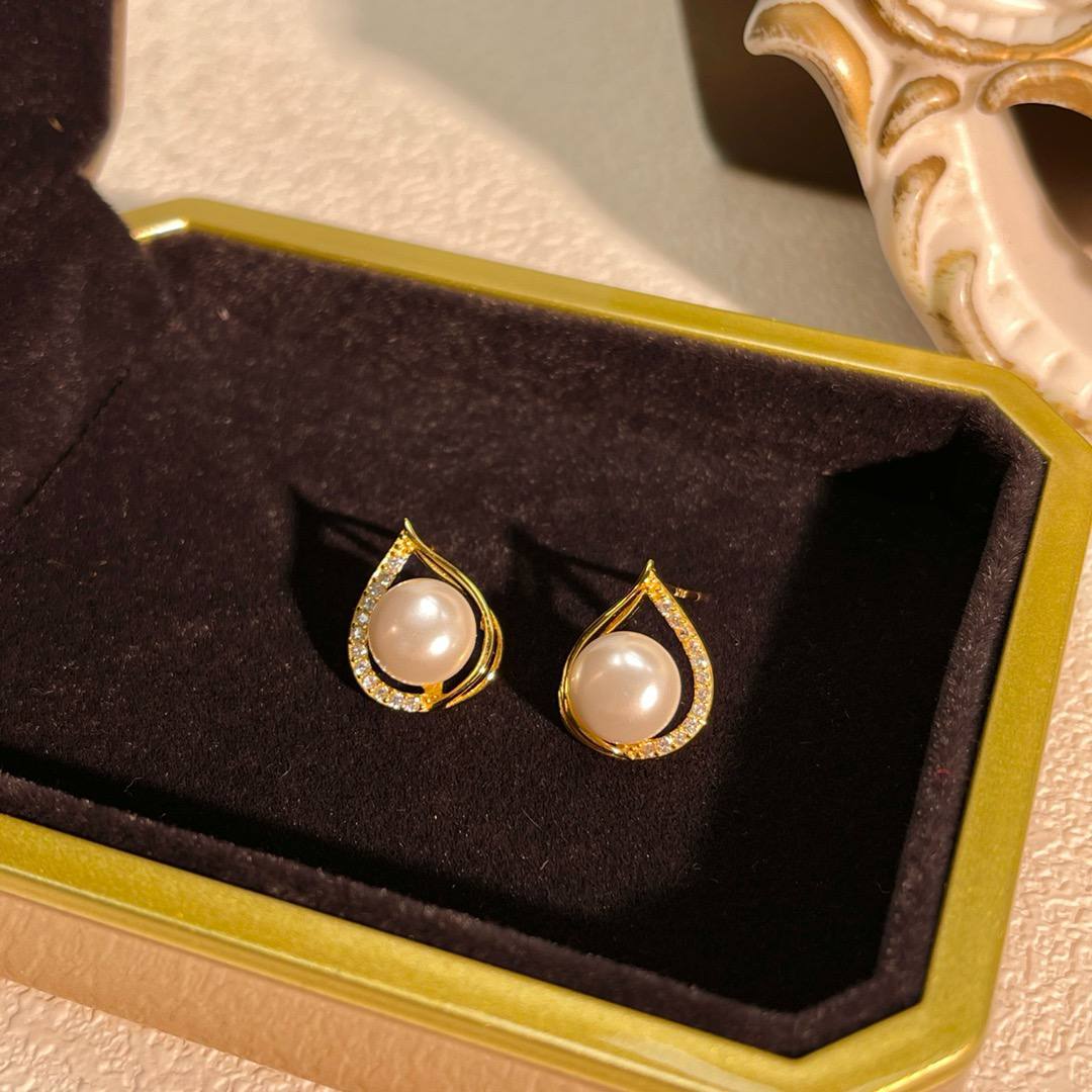 🆕轻奢水滴珍珠耳钉 🇨🇳