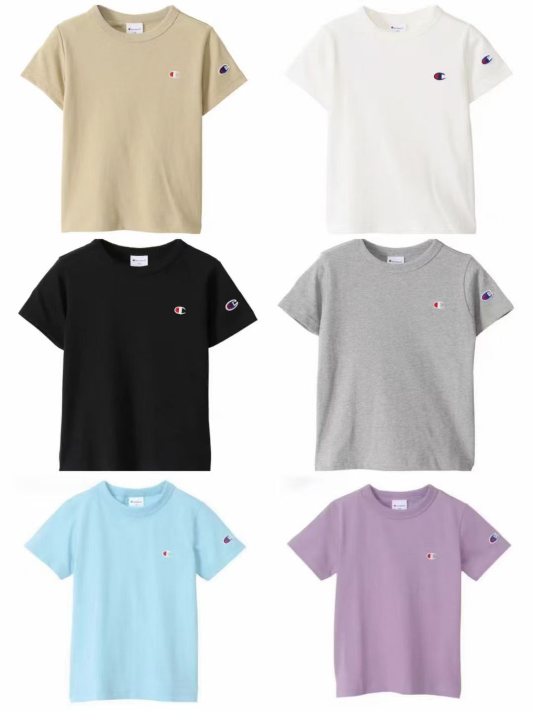 親子款/6色選擇/2件起各减$ 10。廠單champions經典純色短袖