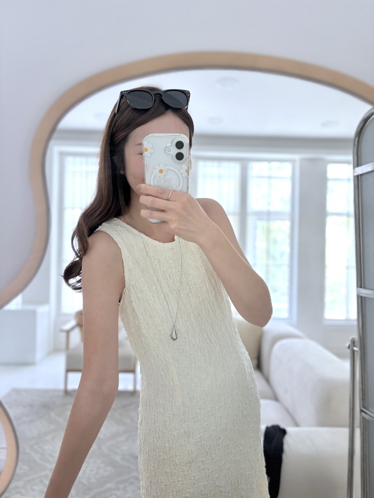 Ruched Slim Dress (Cream)