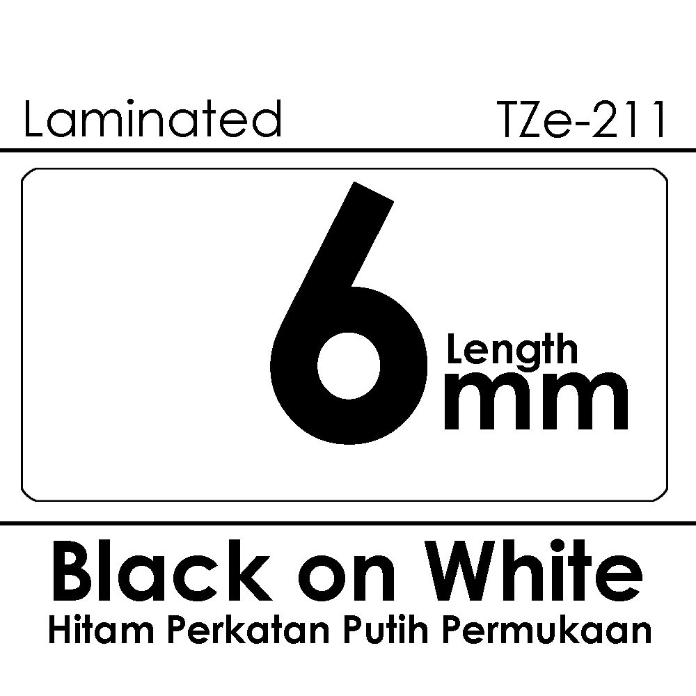 6mm Tze-111 211 611 compatible label tape Label Printer PT-H110 D210 D450 D600 P700 E110VP E300VP P300BT P710 Sticker