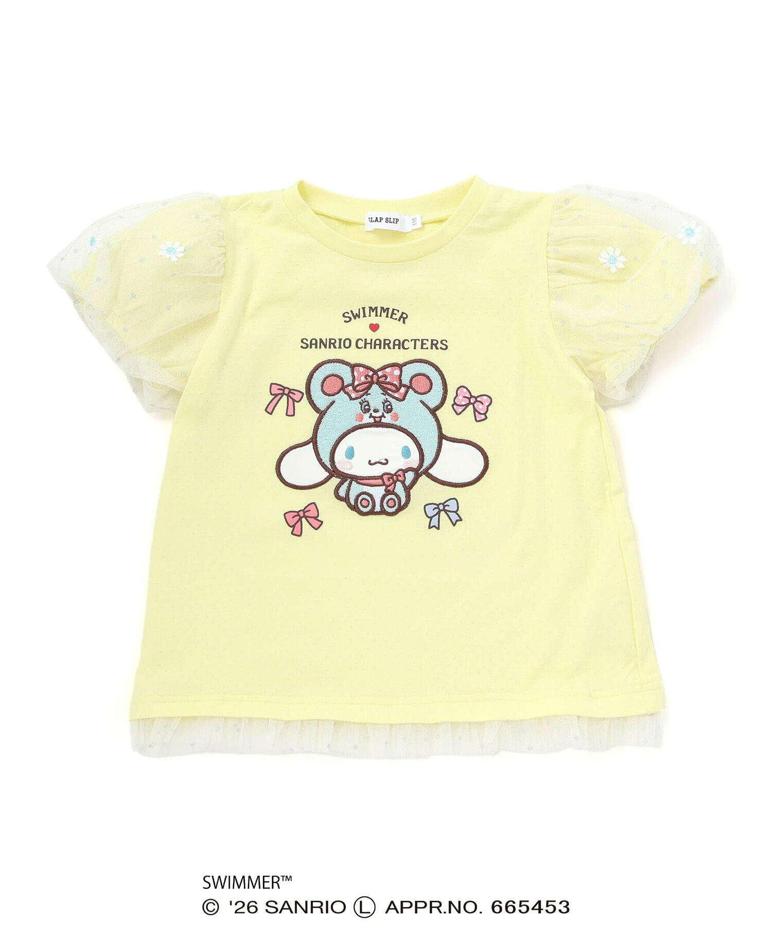 🇯🇵預訂 日本直送🇯🇵Slap Slip x Swimmer x Sanrio系列三色人物刺繡貼花薄紗泡泡袖上衣