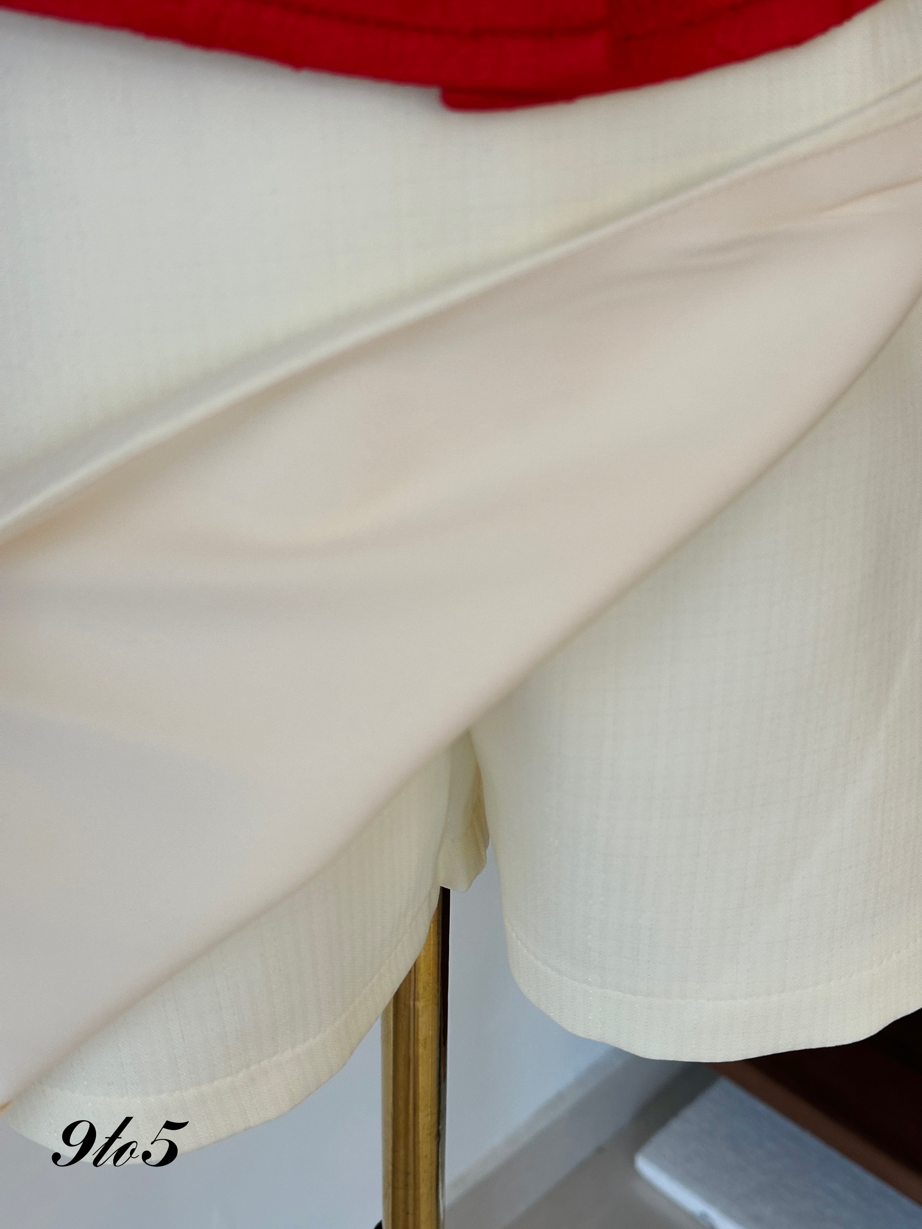 S1783 A Line Short Skort - Cream & Maroon