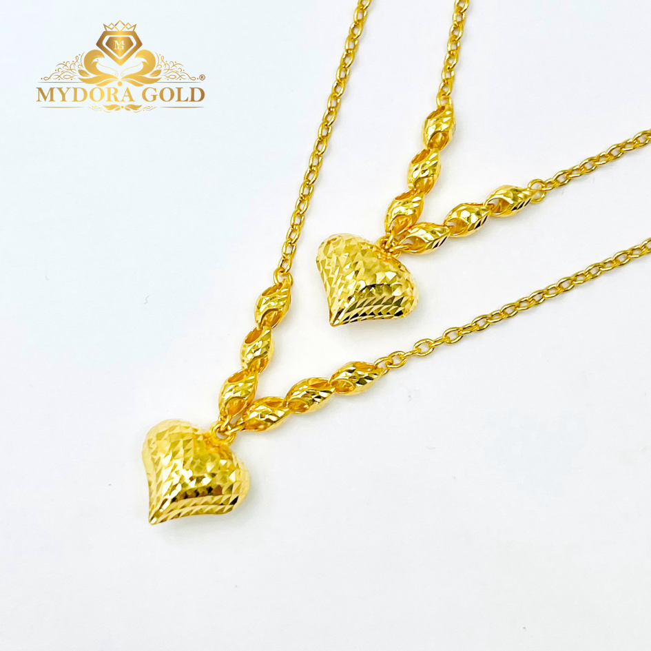 MYDORA Rantai Leher Sauh Choker Siput + Love Pahat | EMAS 916/22K