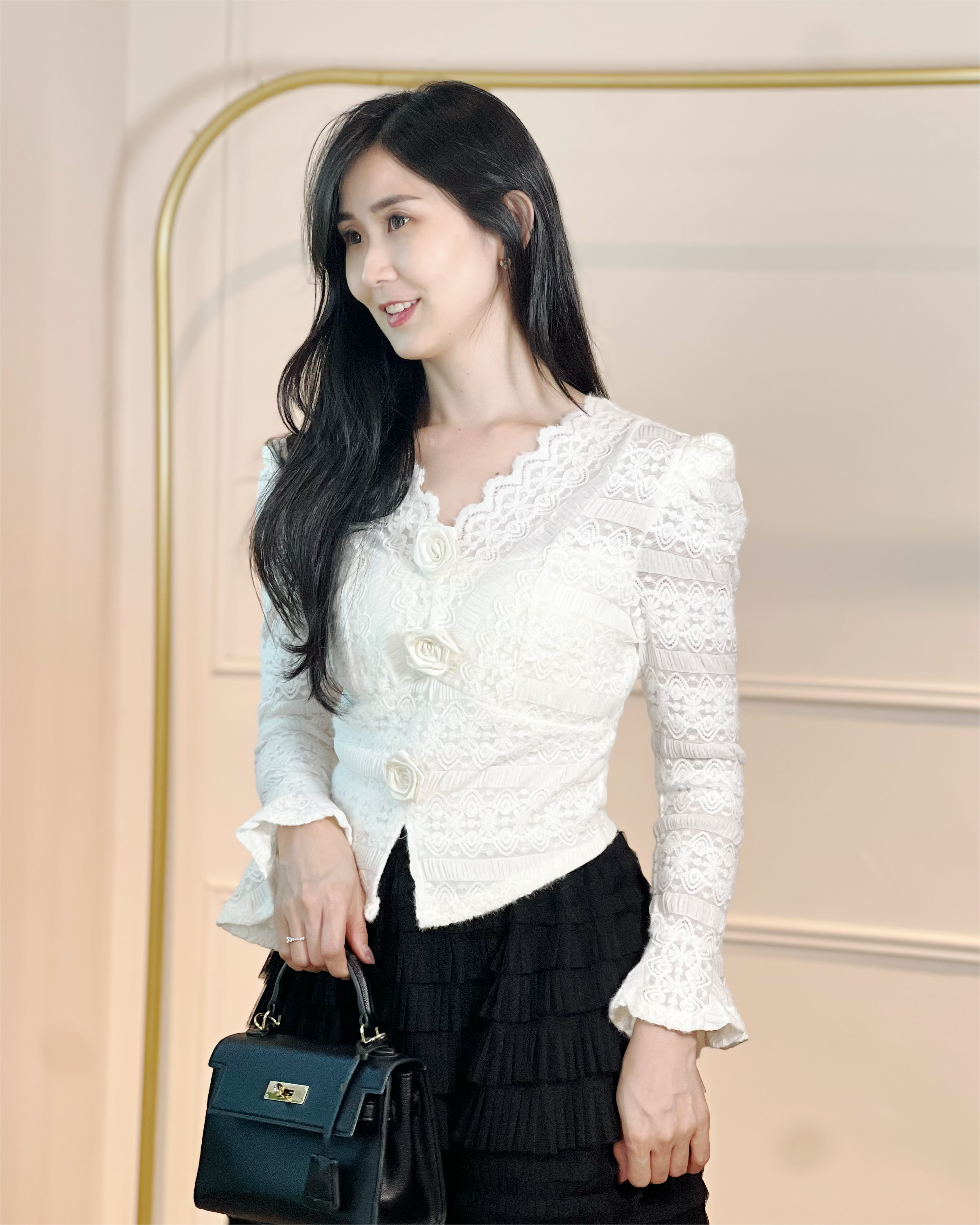 5076 Camille Vintage Lace Top