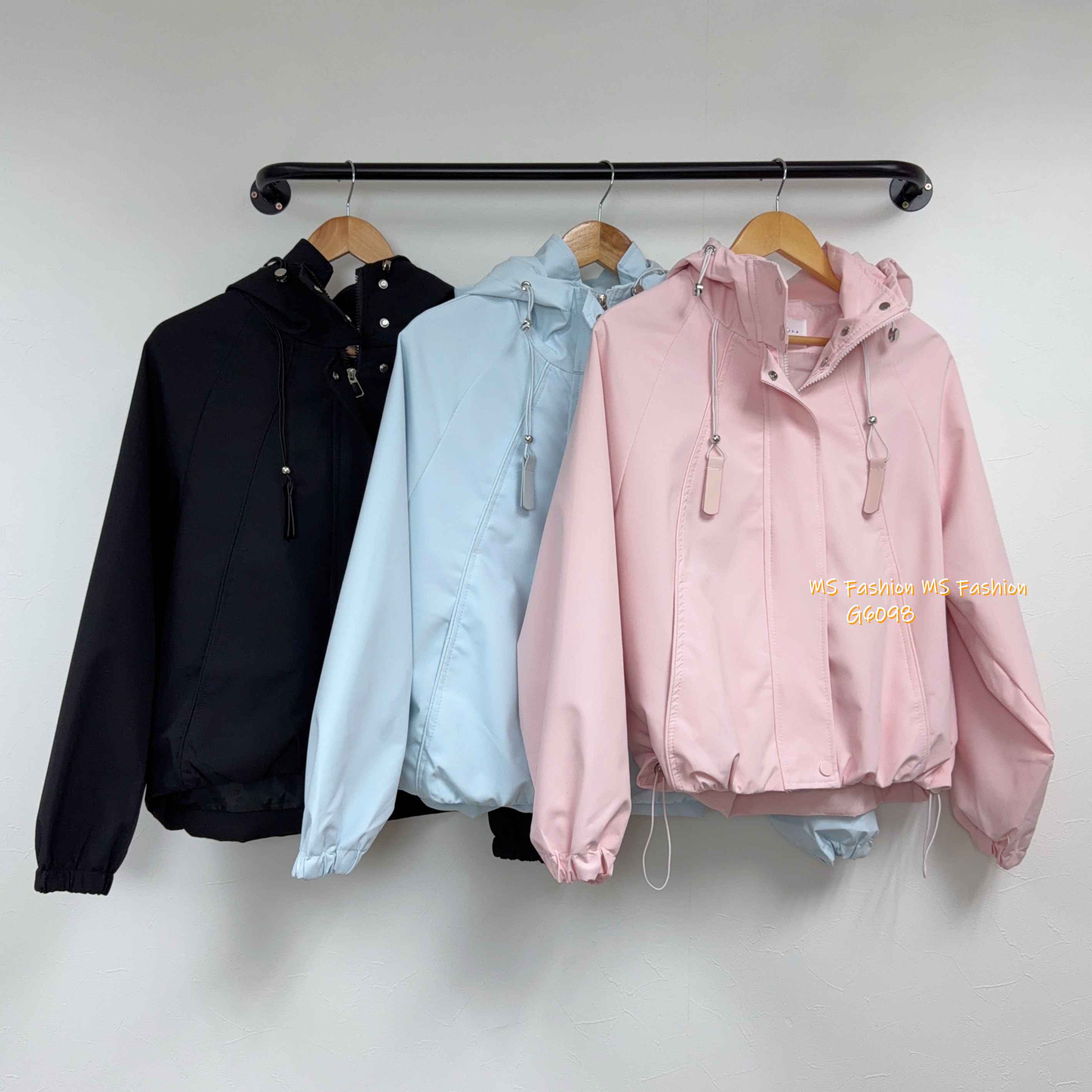 G6098 韓國🇰🇷靚色有帽風褸