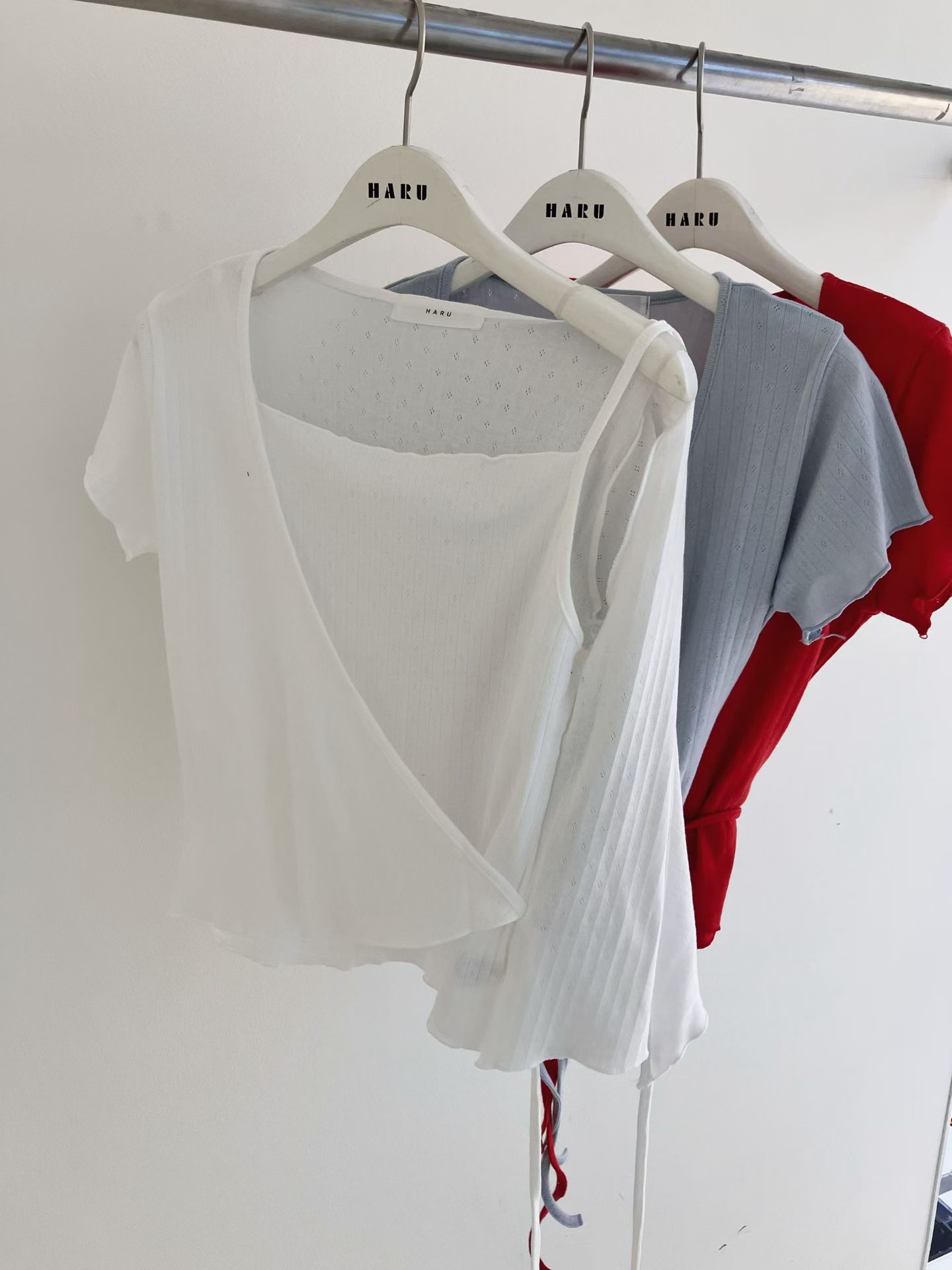 HA22 綁腰假2件修身Top 