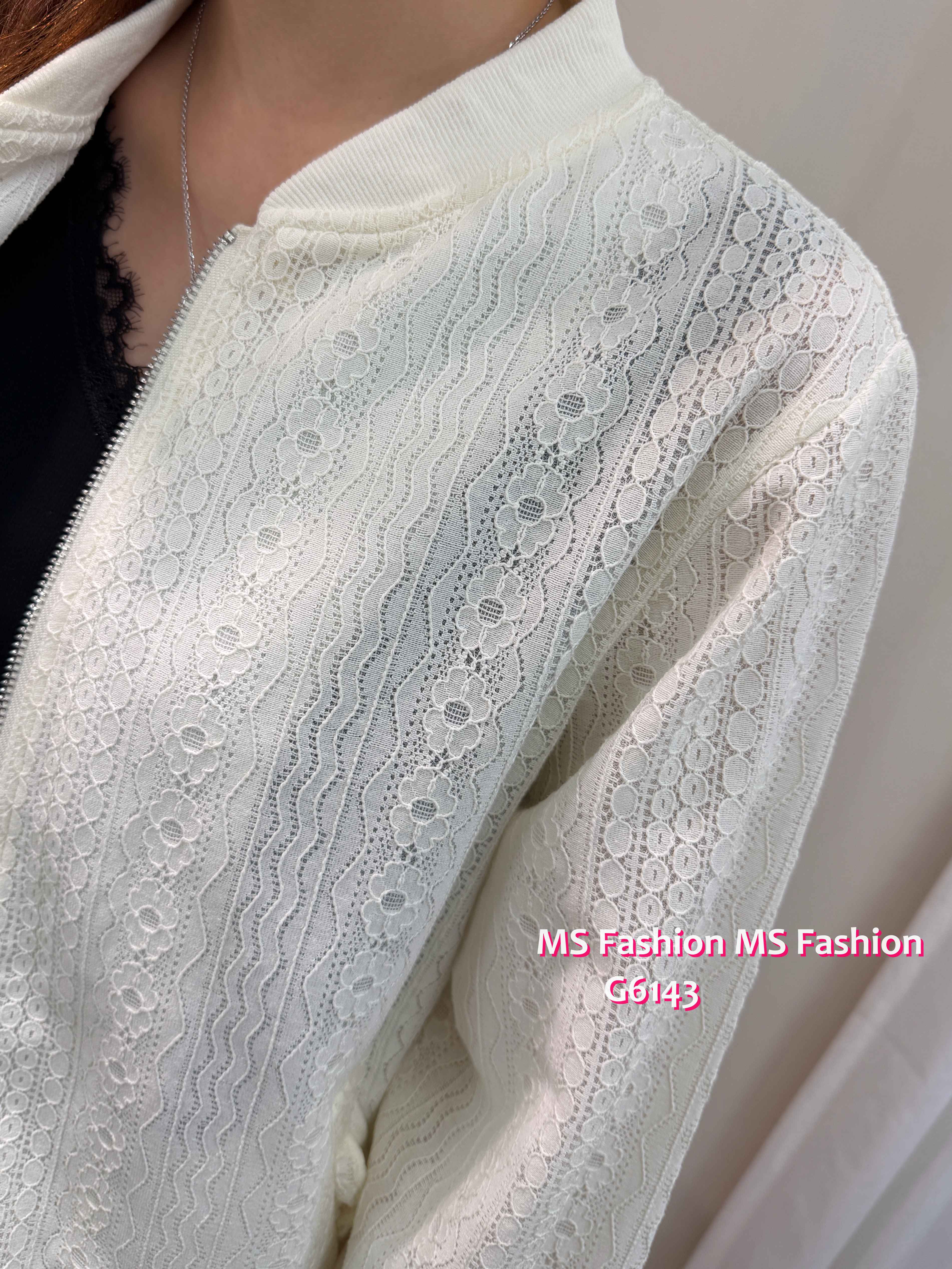 G6142 韓國🇰🇷lace中袖拉鏈外套