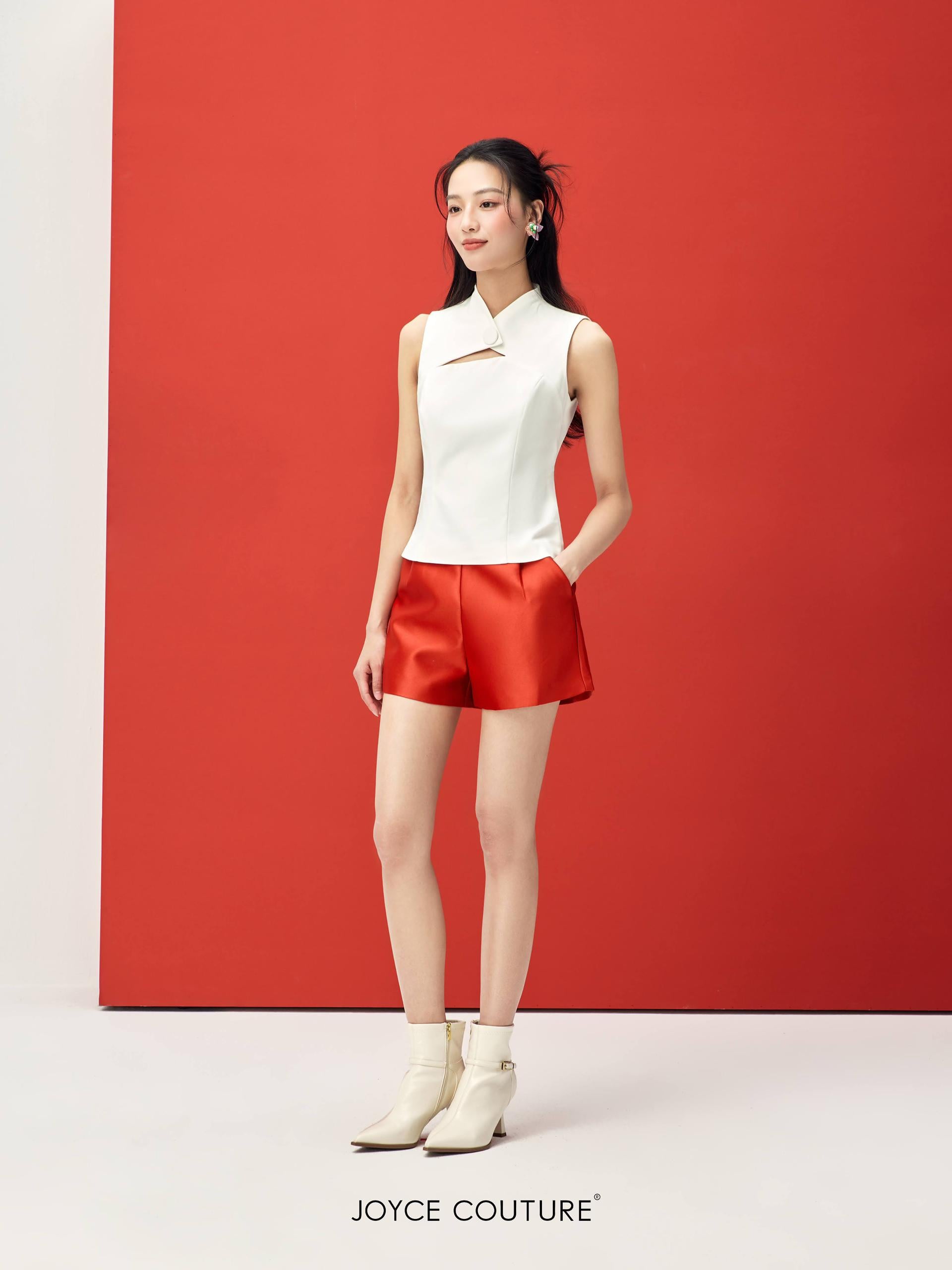 无袖前面露胸上衣 T0757