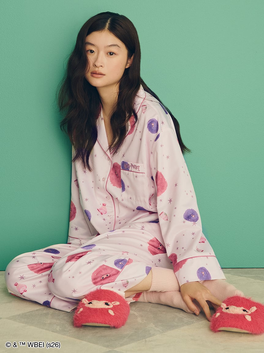保暖緞面開領睡衣上衣 Pajamas Shirt｜SNIDEL HOME X 哈利波特 聯名 第5彈 (Harry Potter)【預購】 (26201-P）